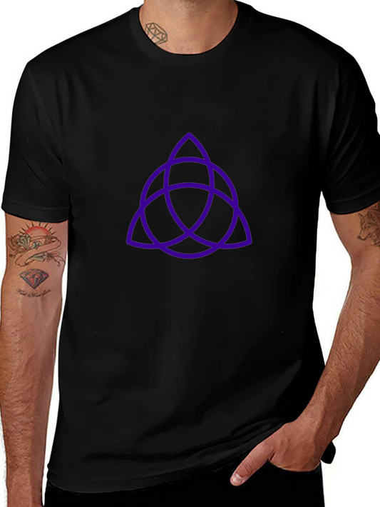 Black T-Shirt with Purple Trinity Knot Design
