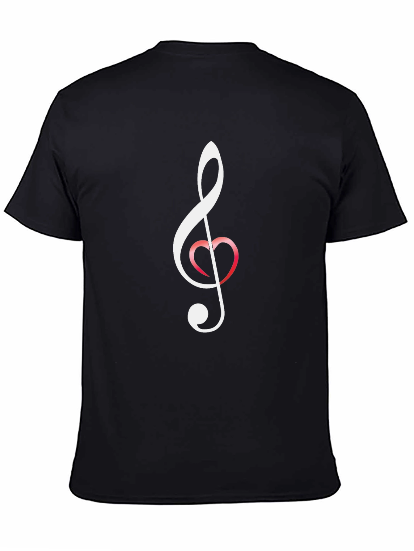 Musical Heart T-Shirt - Black Crew Neck