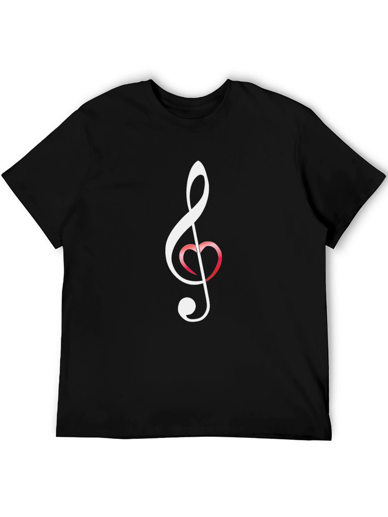 Musical Heart T-Shirt - Black Crew Neck