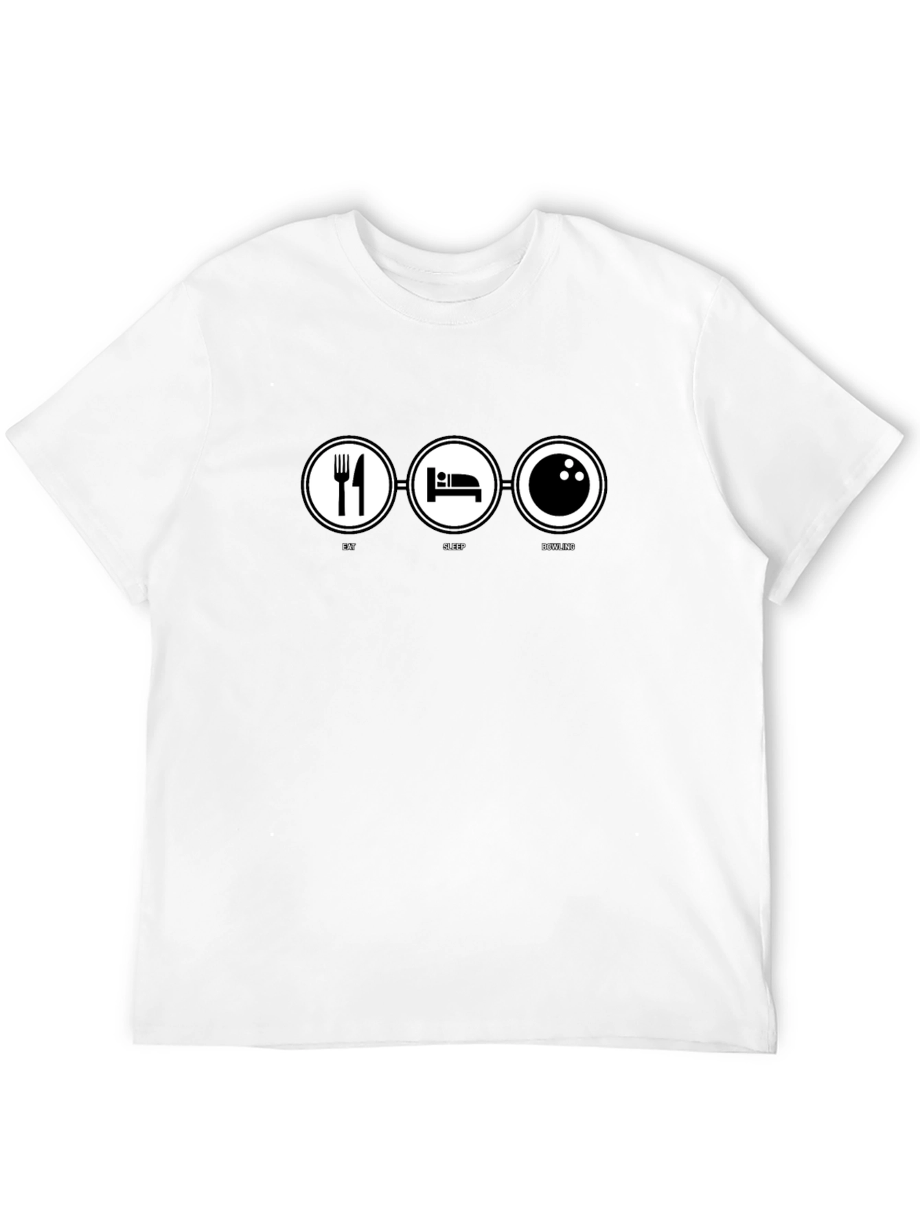 Eat Sleep Bowling Black Graphic T-Shirt