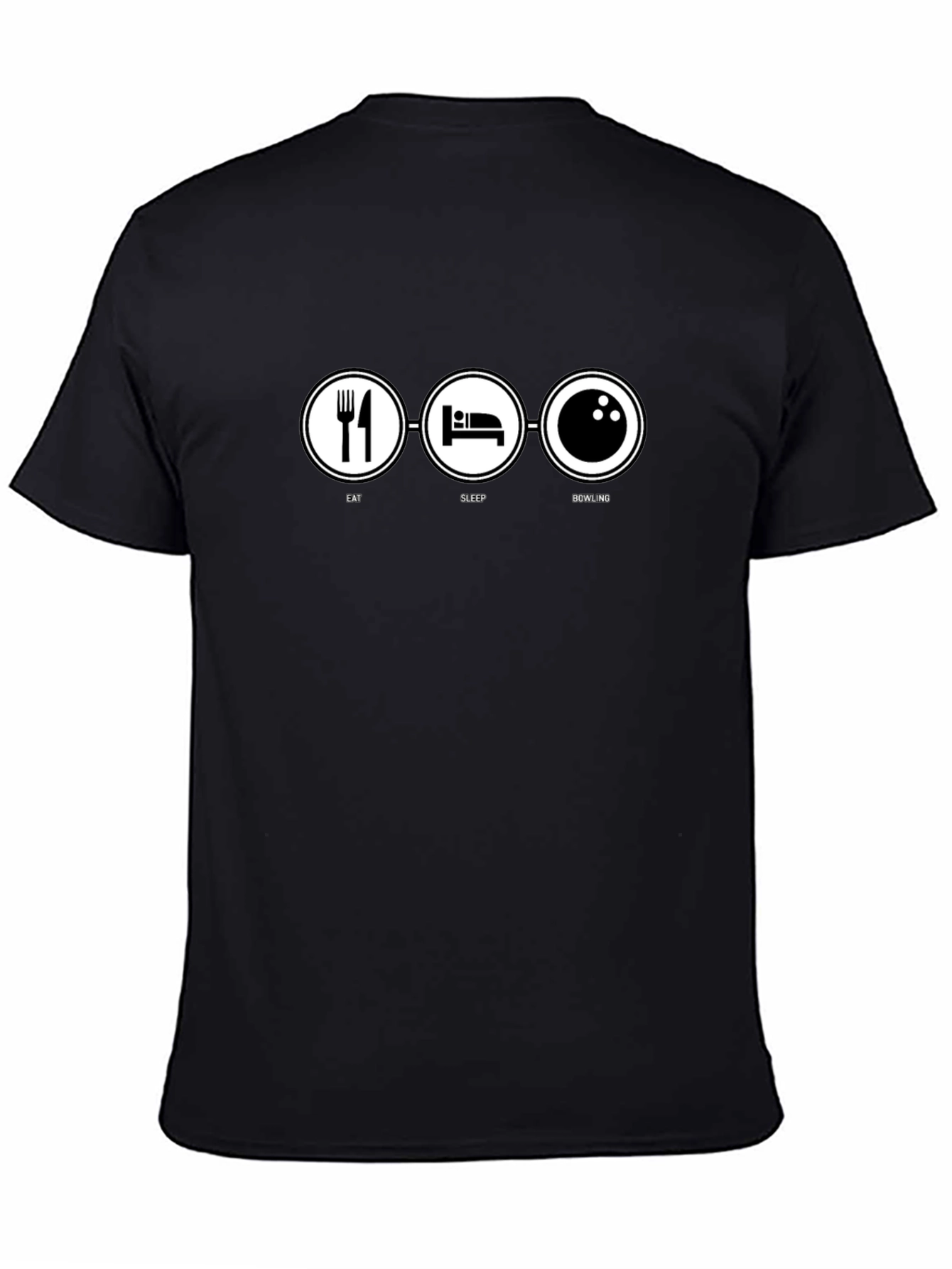 Eat Sleep Bowling Black Graphic T-Shirt