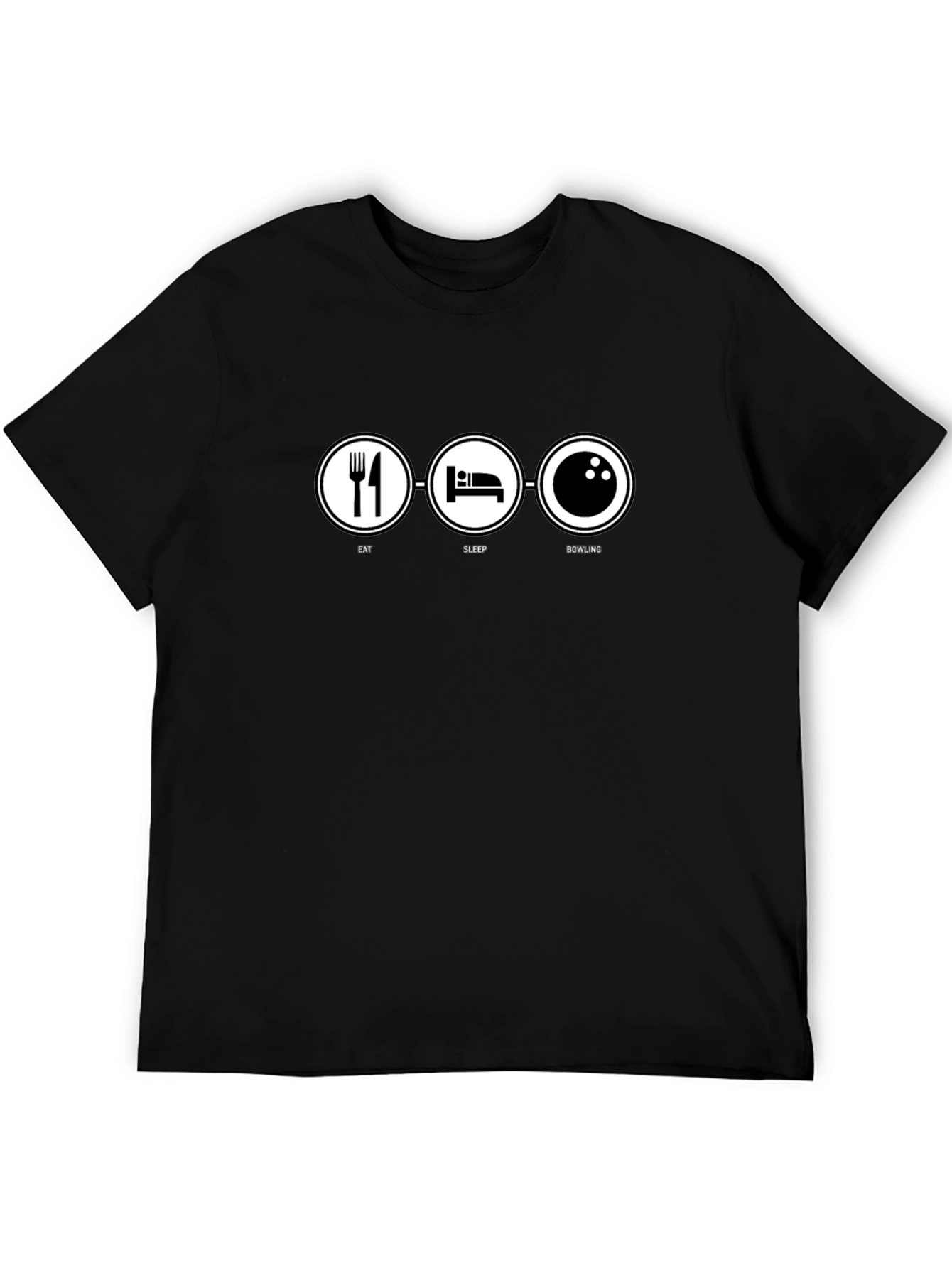 Eat Sleep Bowling Black Graphic T-Shirt