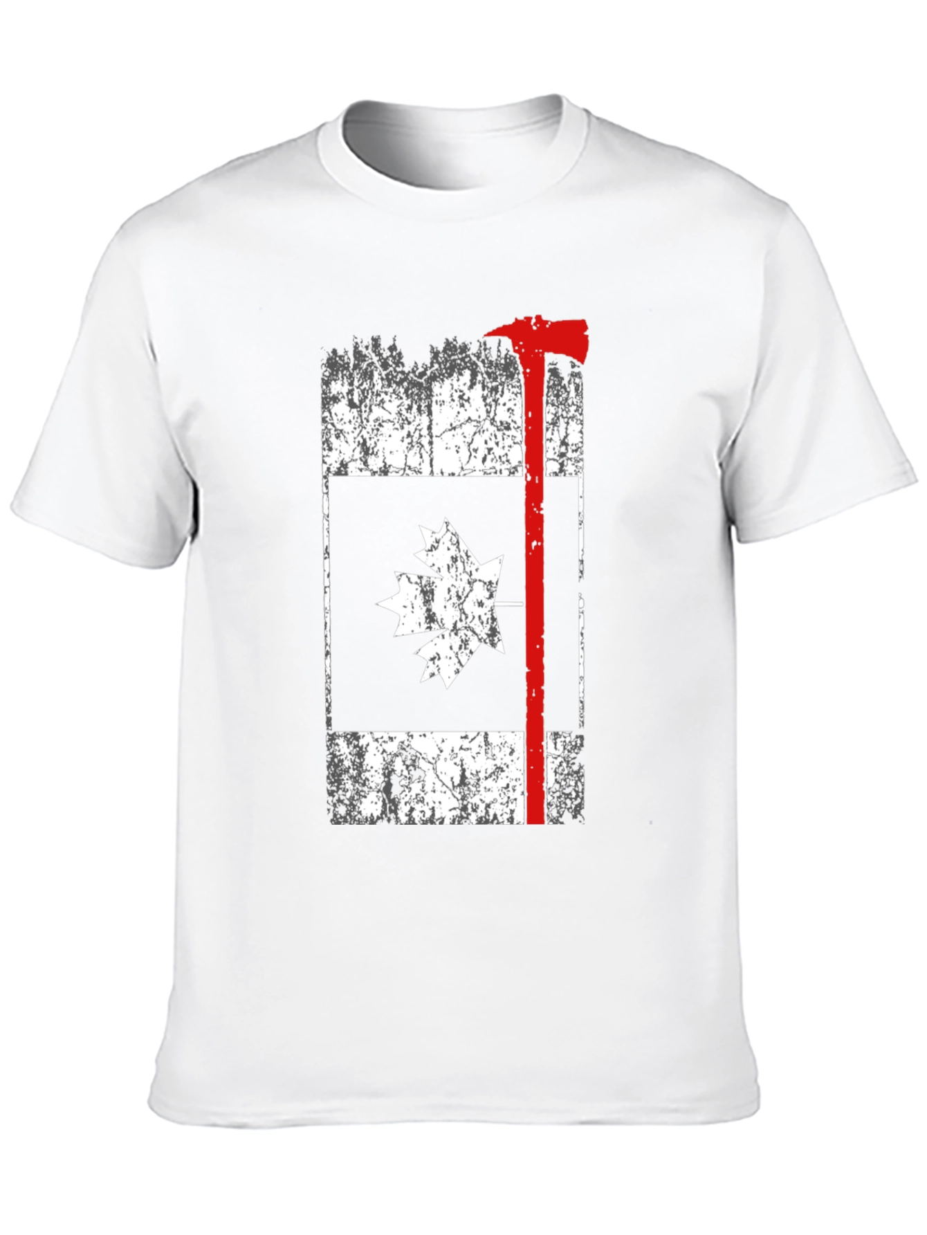 Canadian Firefighter T-Shirt Axe Maple Leaf
