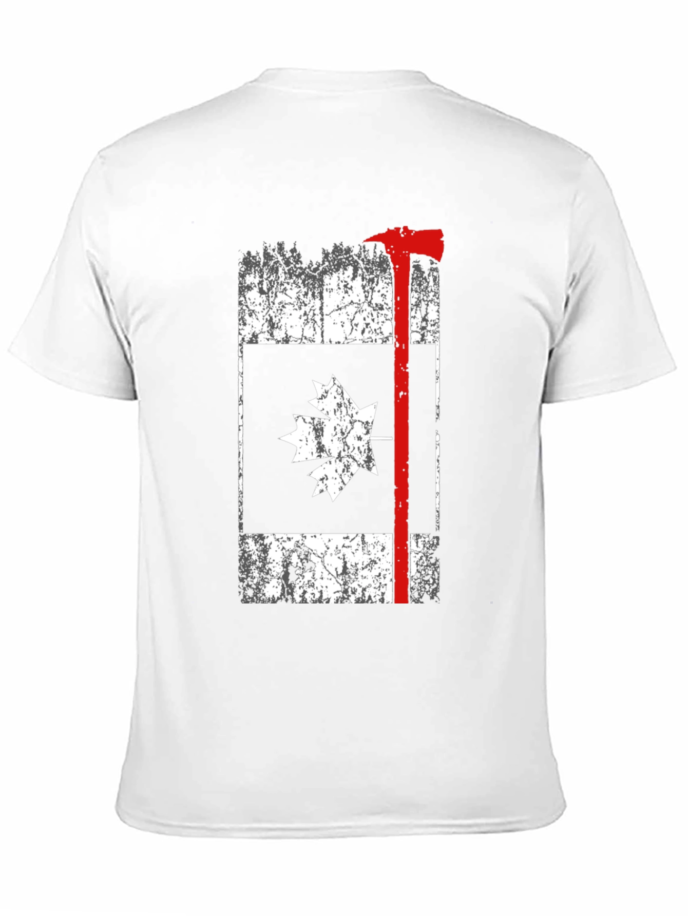 Canadian Firefighter T-Shirt Axe Maple Leaf