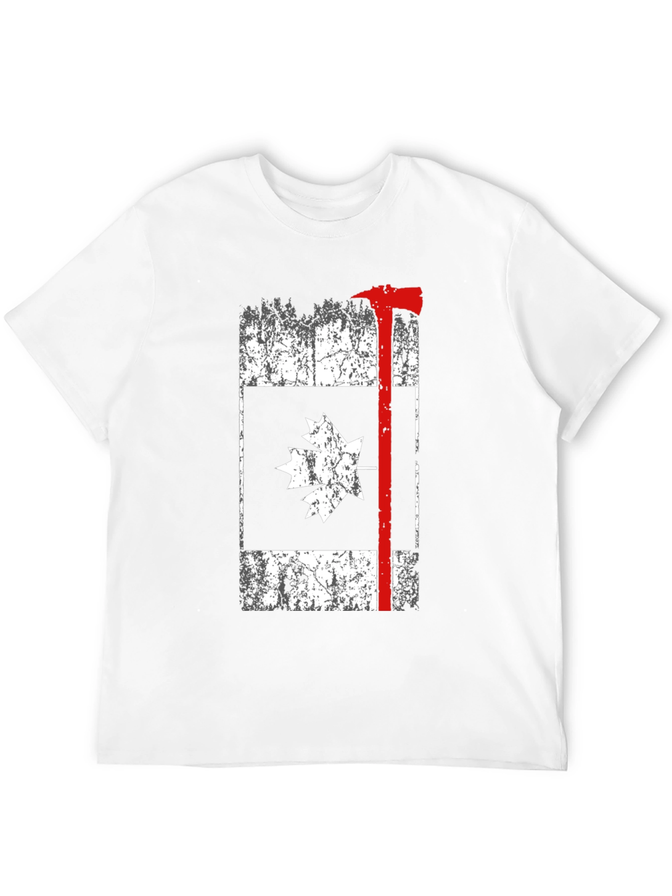 Canadian Firefighter T-Shirt Axe Maple Leaf
