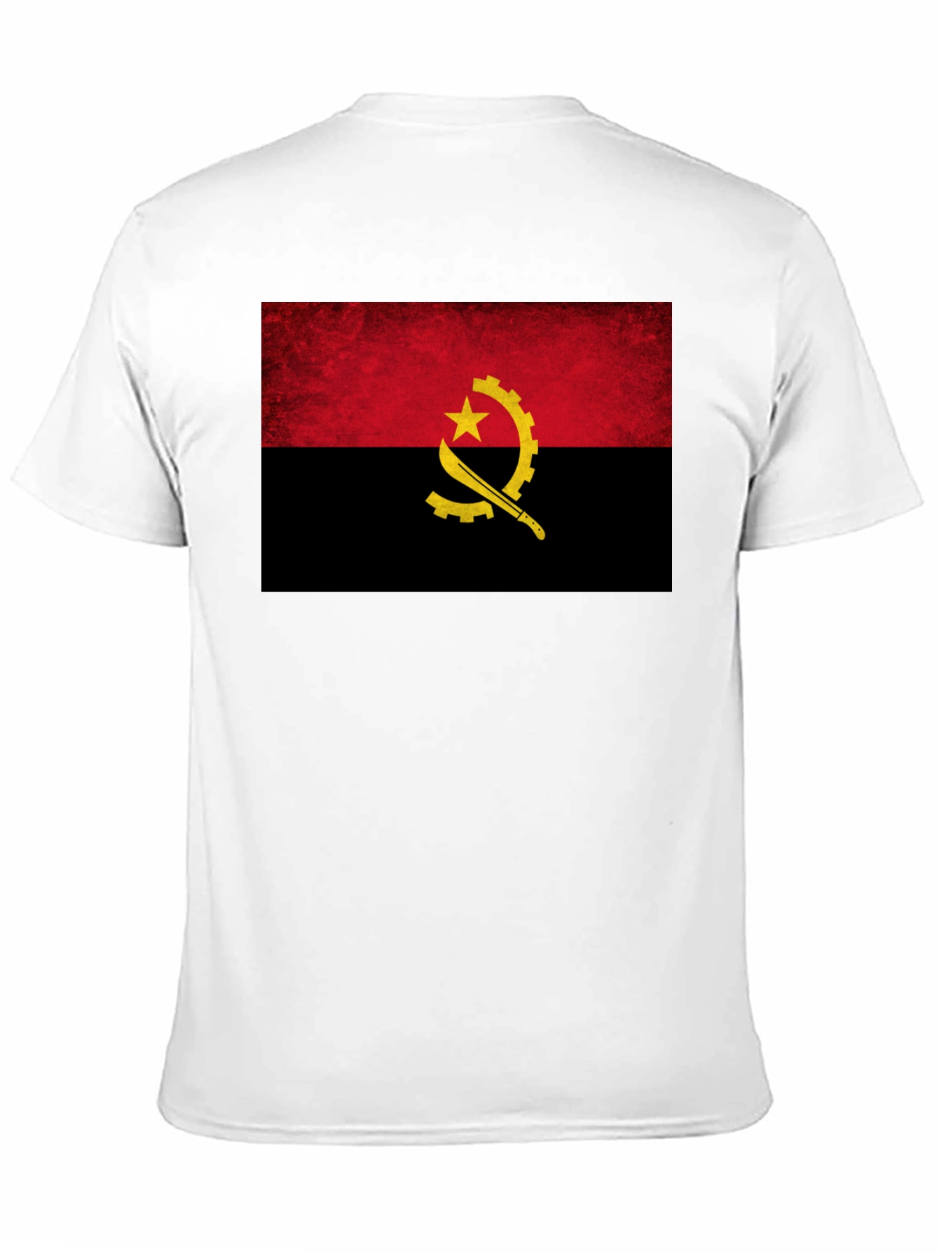 Angola Flag T-Shirt - Black Cotton Tee