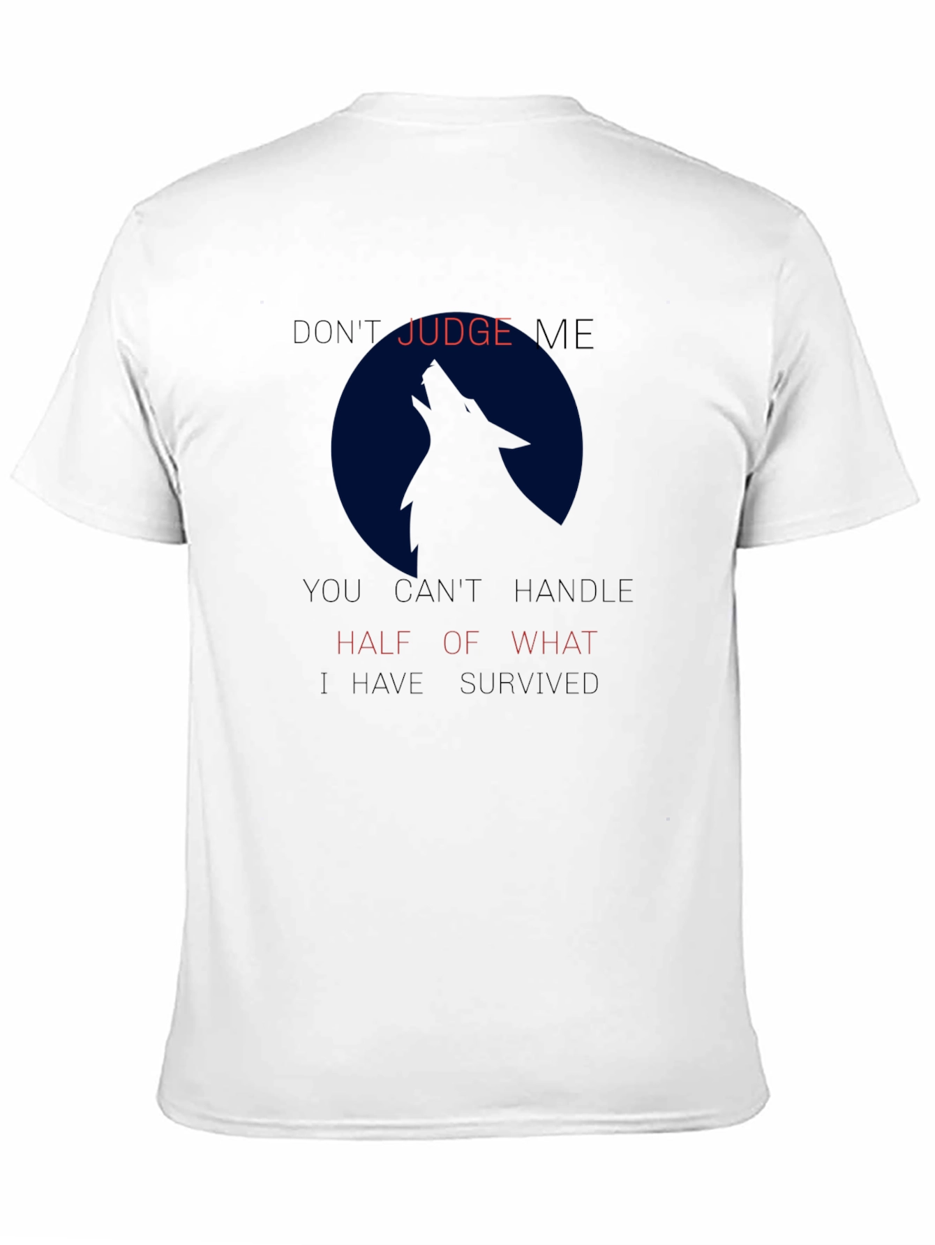 Wolf Silhouette Tee: Dont Judge Me Mens T-Shirt