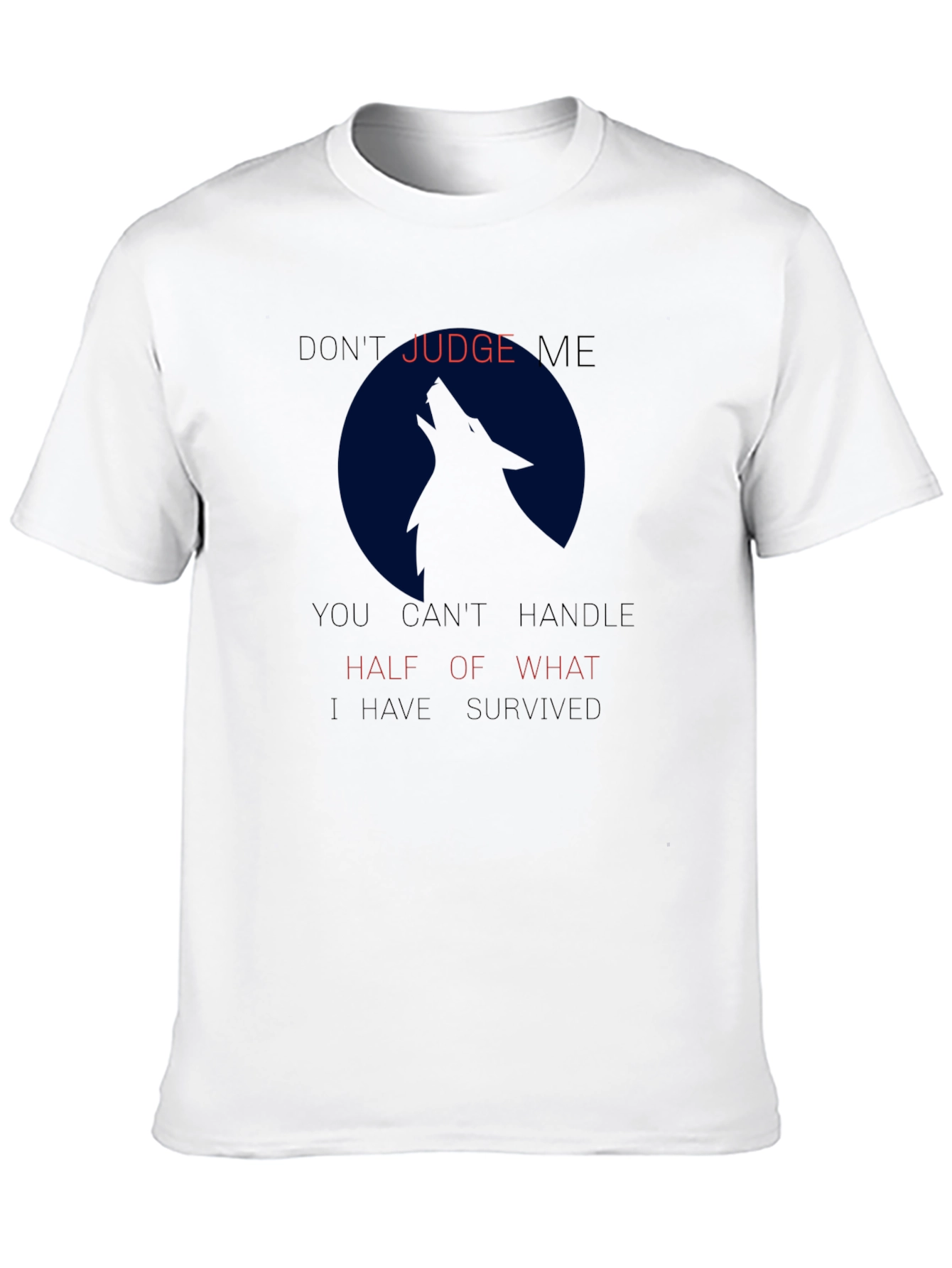 Wolf Silhouette Tee: Dont Judge Me Mens T-Shirt