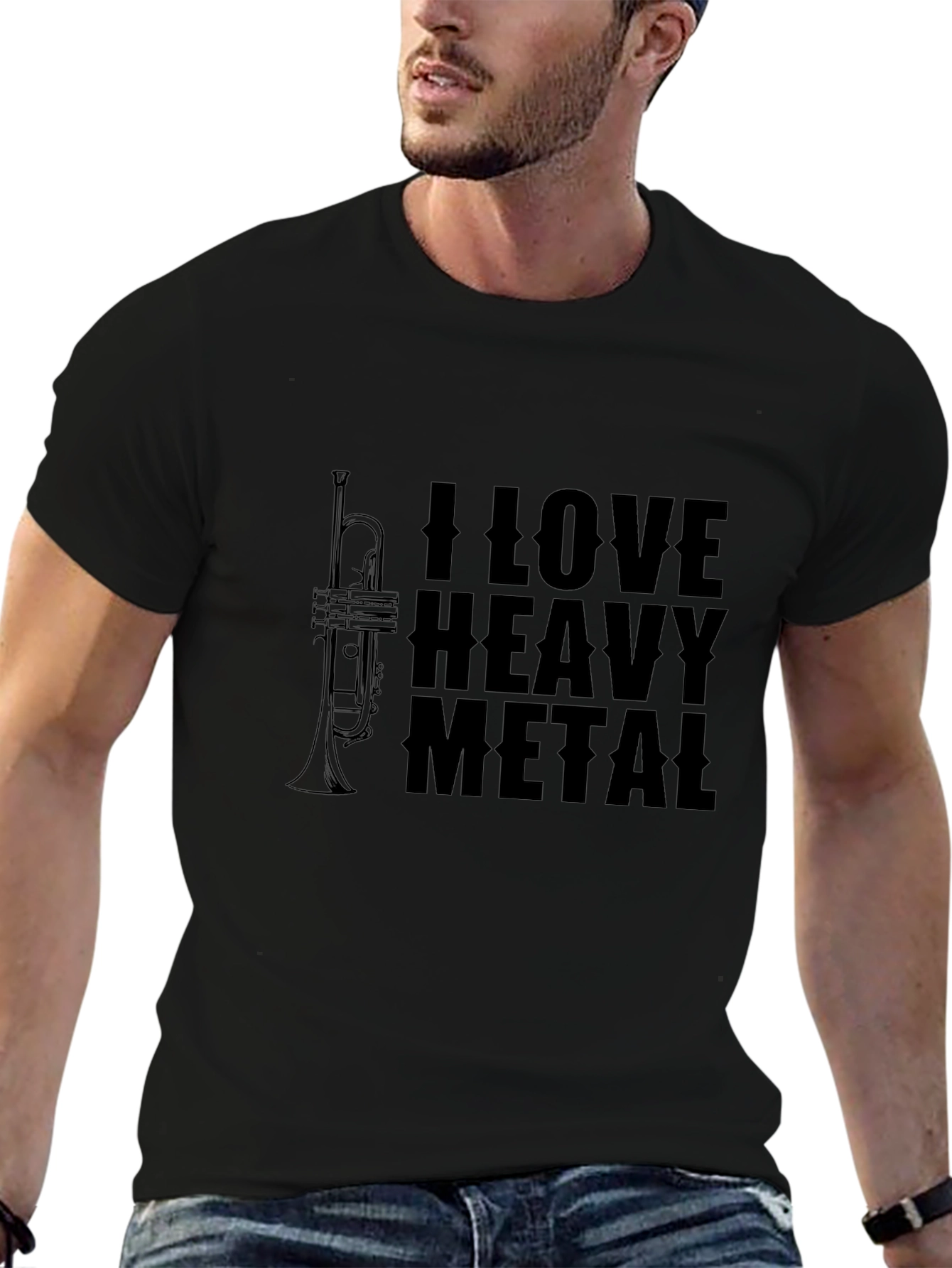 I Love Heavy Metal T-Shirt - Black Graphic Tee