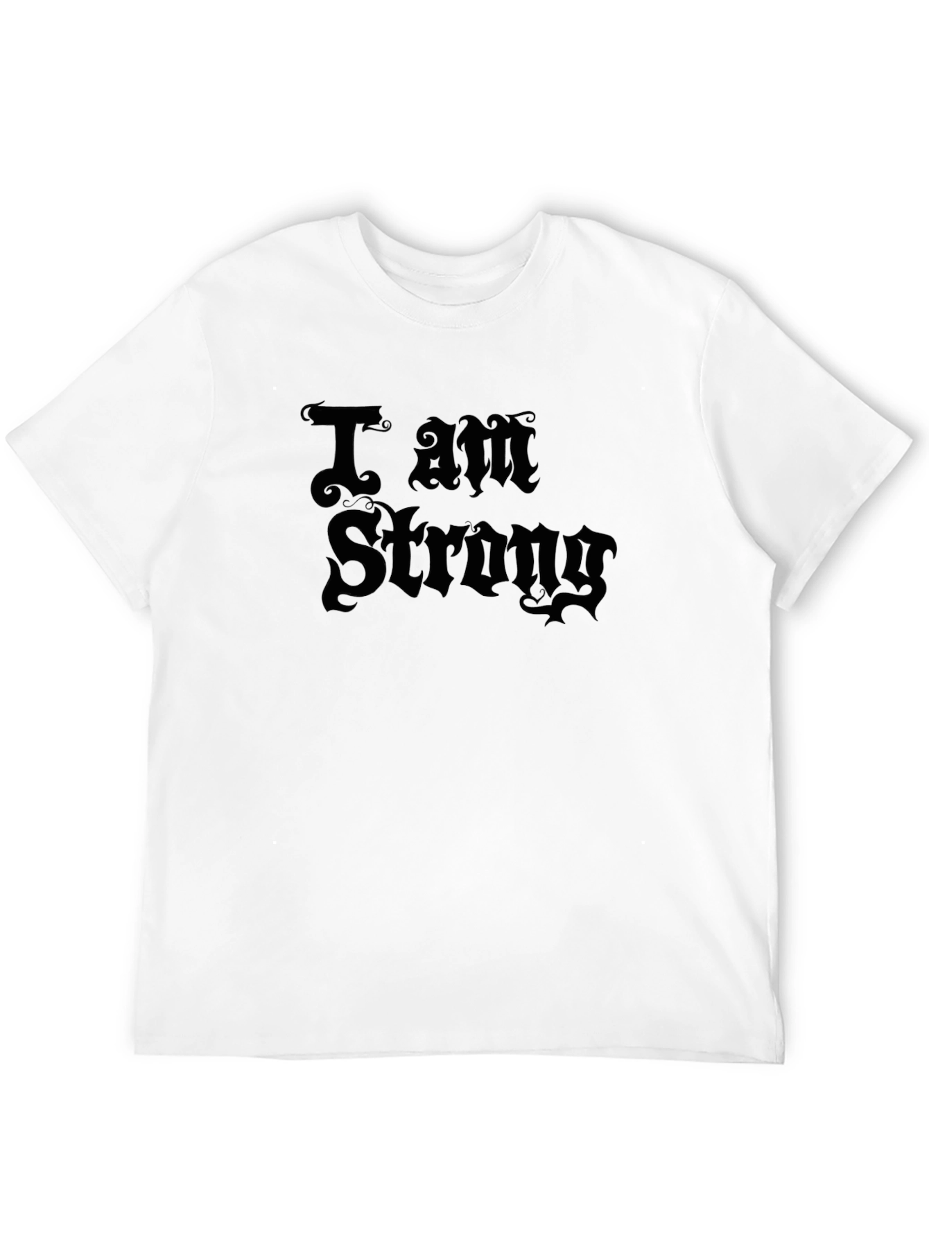 I Am Strong Graphic Black T-Shirt