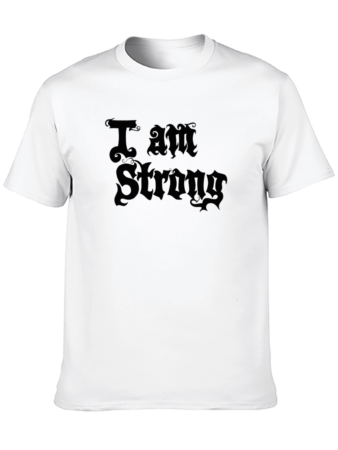 I Am Strong Graphic Black T-Shirt