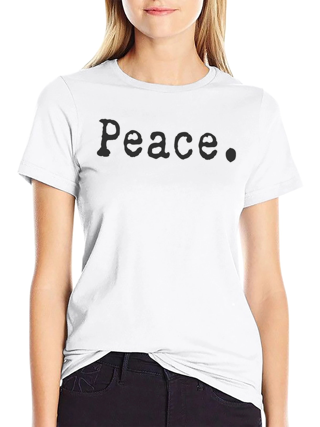 Peace Graphic Tee - Relaxed Fit Black T-Shirt