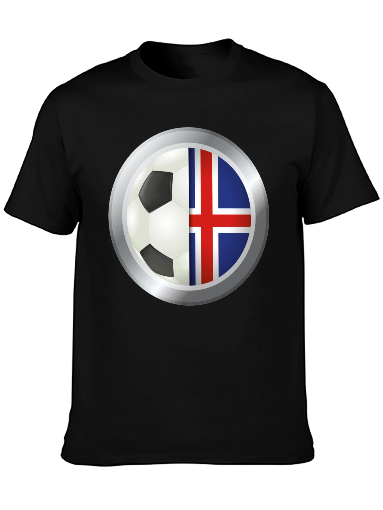 Iceland Flag Soccer Ball Graphic T-Shirt