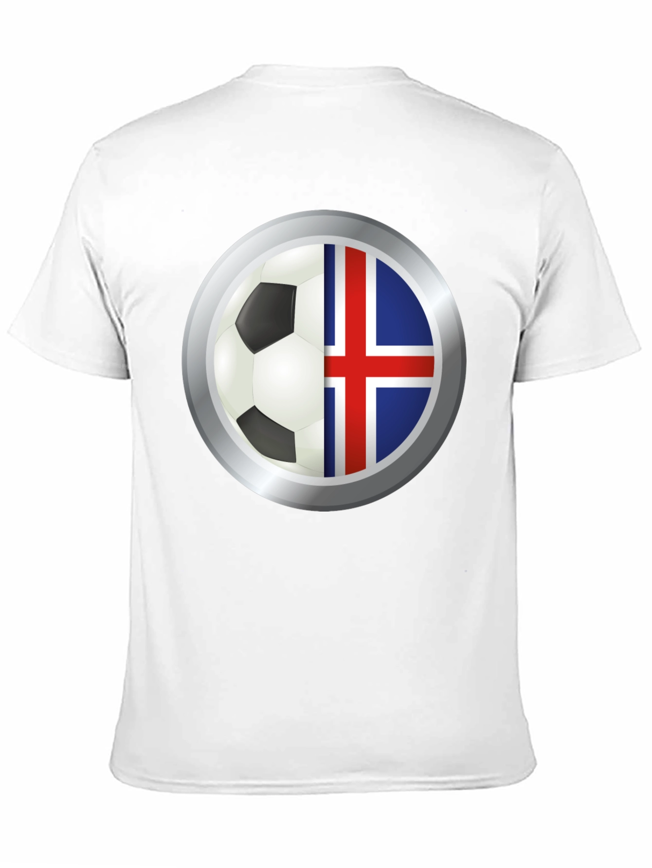 Iceland Flag Soccer Ball Graphic T-Shirt