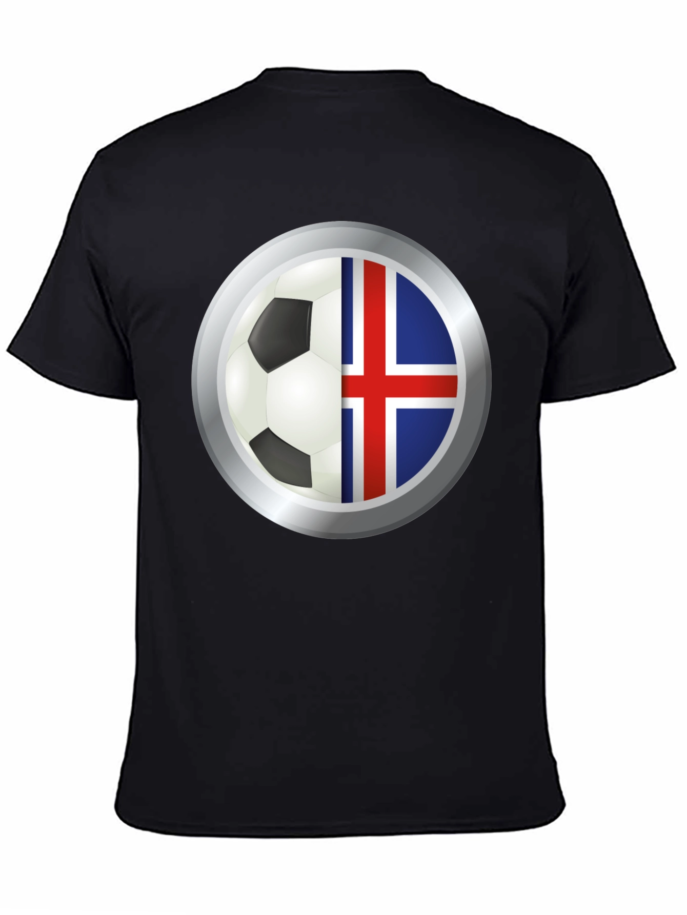Iceland Flag Soccer Ball Graphic T-Shirt