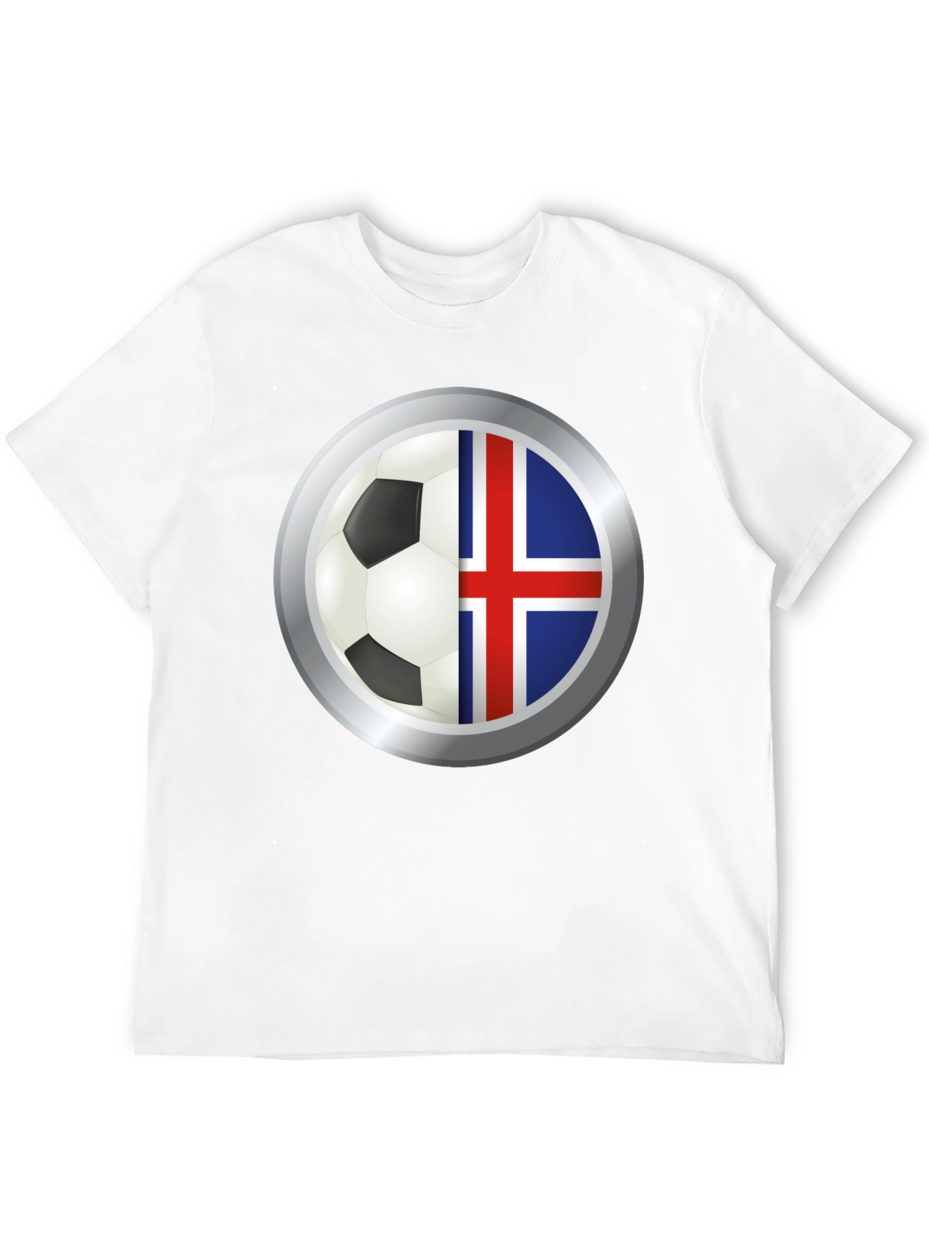 Iceland Flag Soccer Ball Graphic T-Shirt