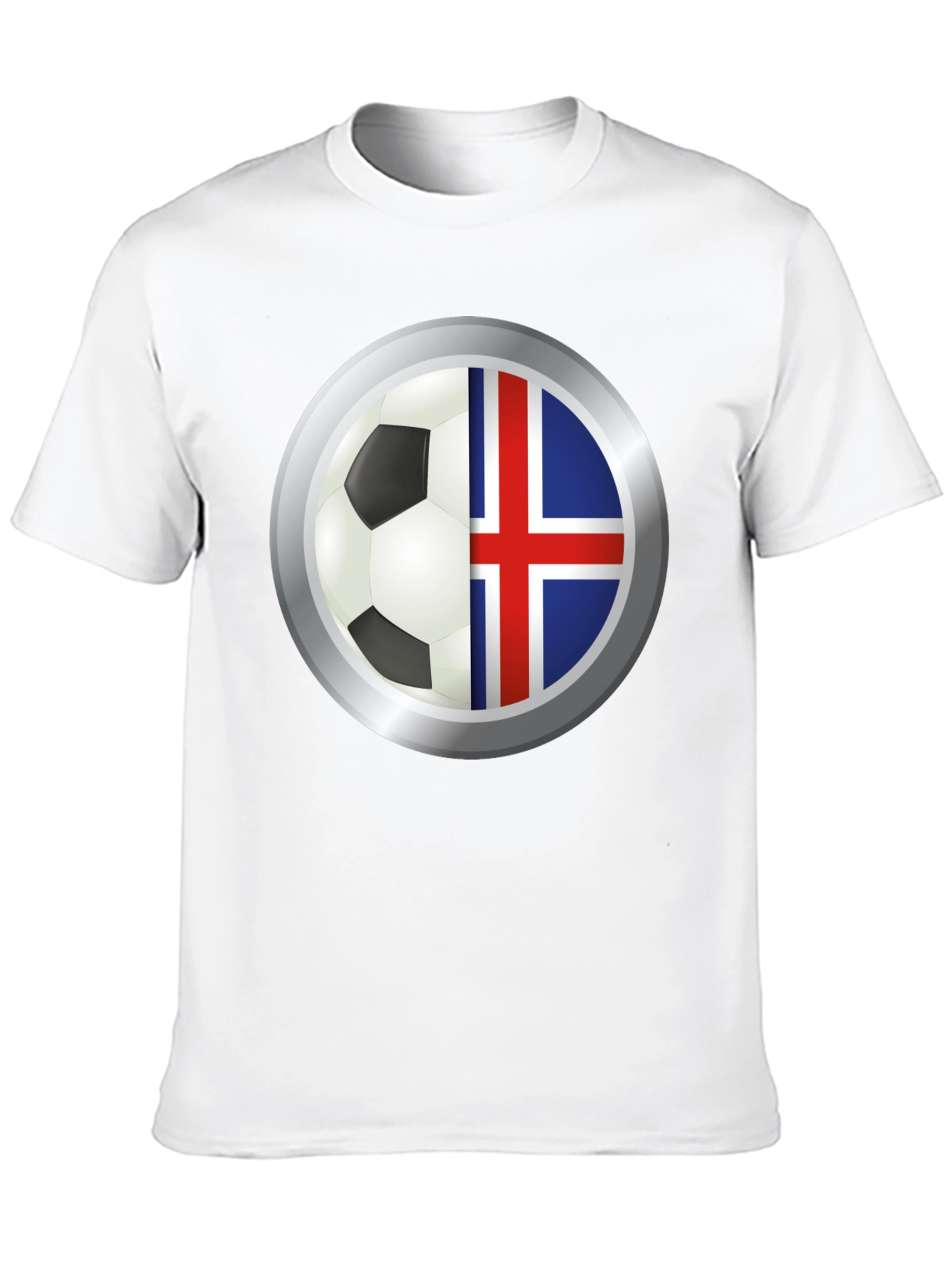 Iceland Flag Soccer Ball Graphic T-Shirt