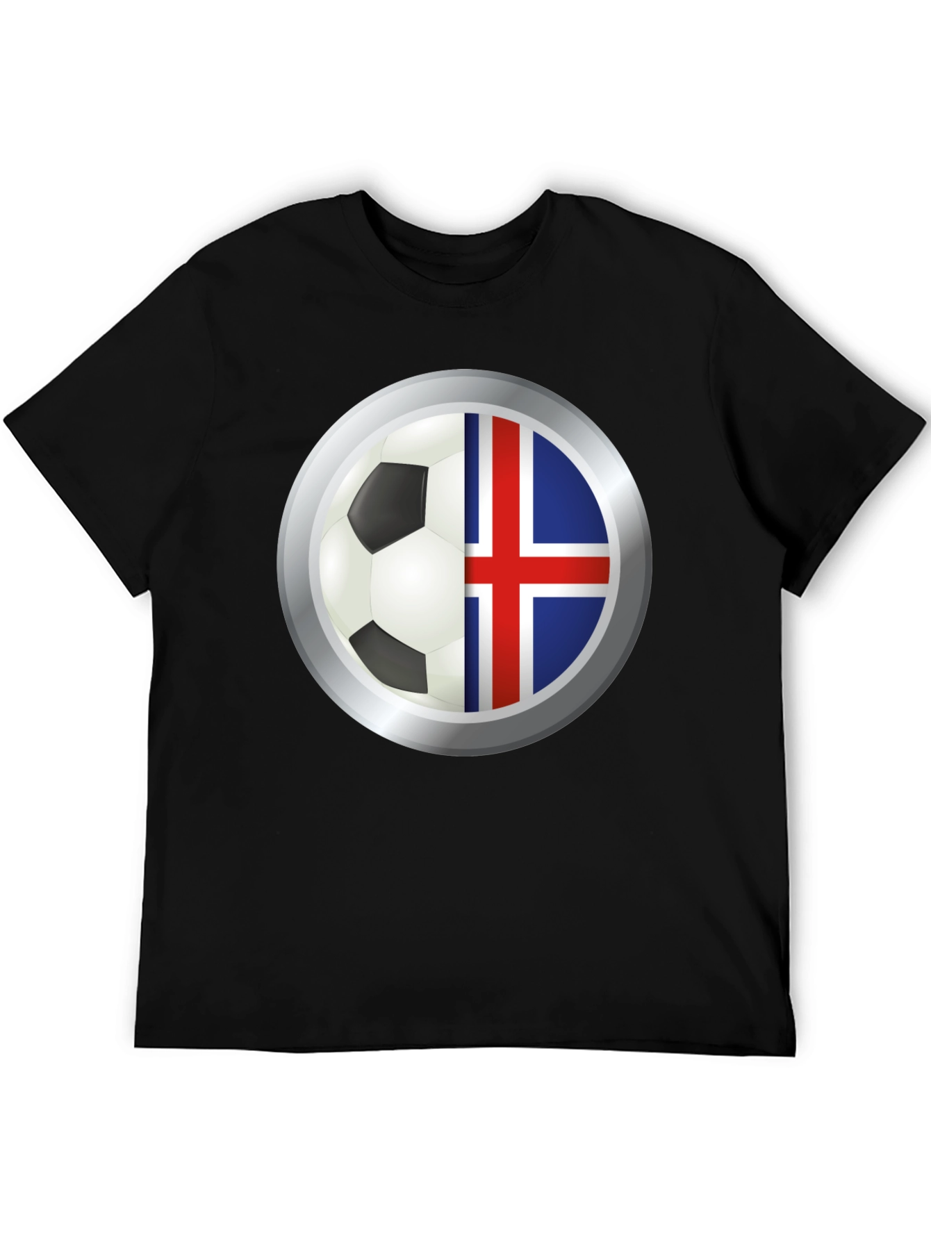 Iceland Flag Soccer Ball Graphic T-Shirt