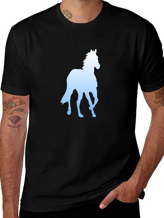 Horse Silhouette Graphic Tee - Black