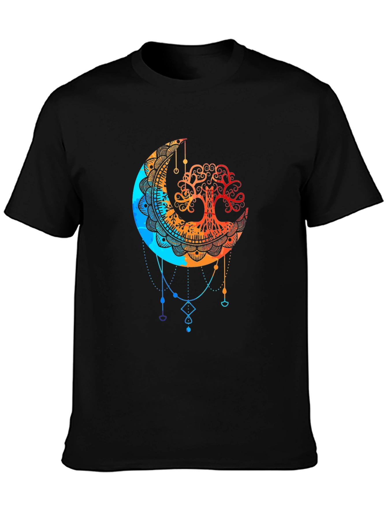 Tree of Life Moon Graphic Mens T-Shirt