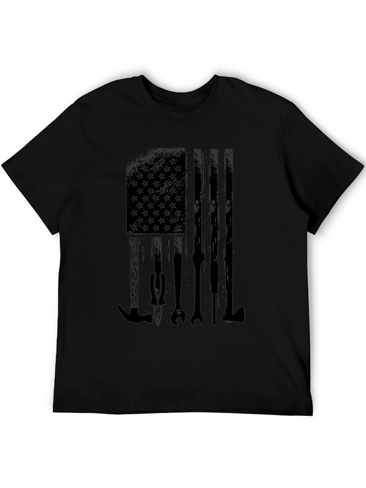 American Flag Tool T-Shirt - Black