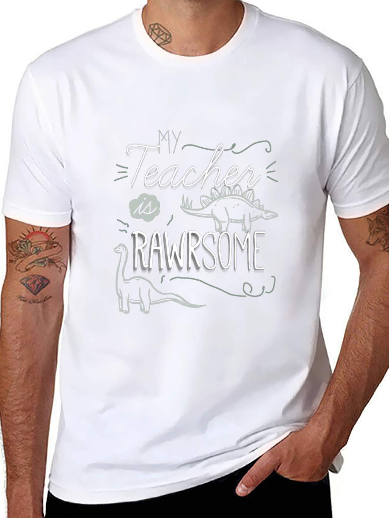 My Teacher is RAWRsome T-Shirt - Dinosaur Tee