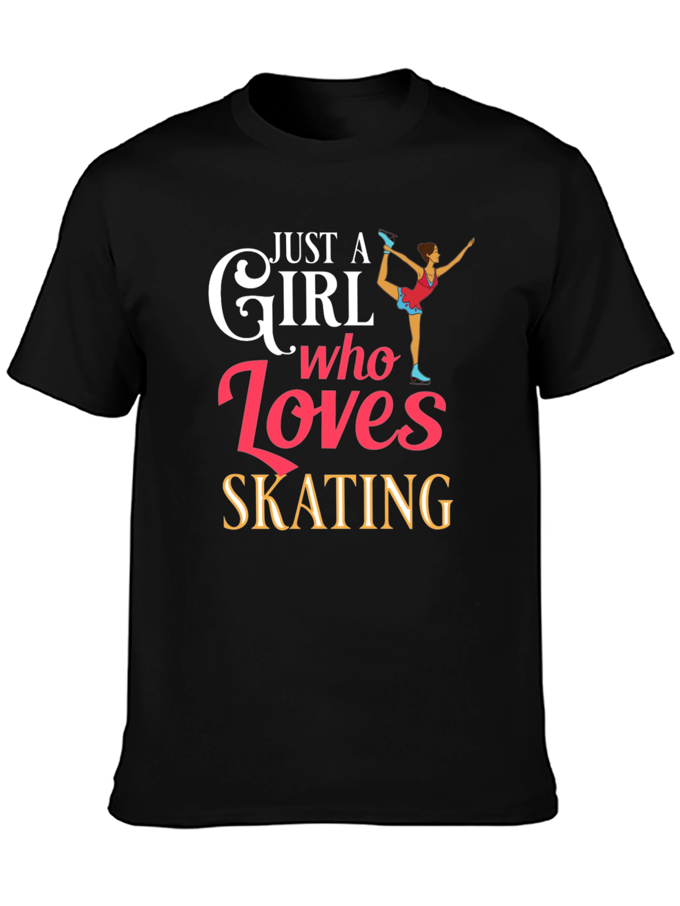 Just a Girl Who Loves Skating Black T-Shirt