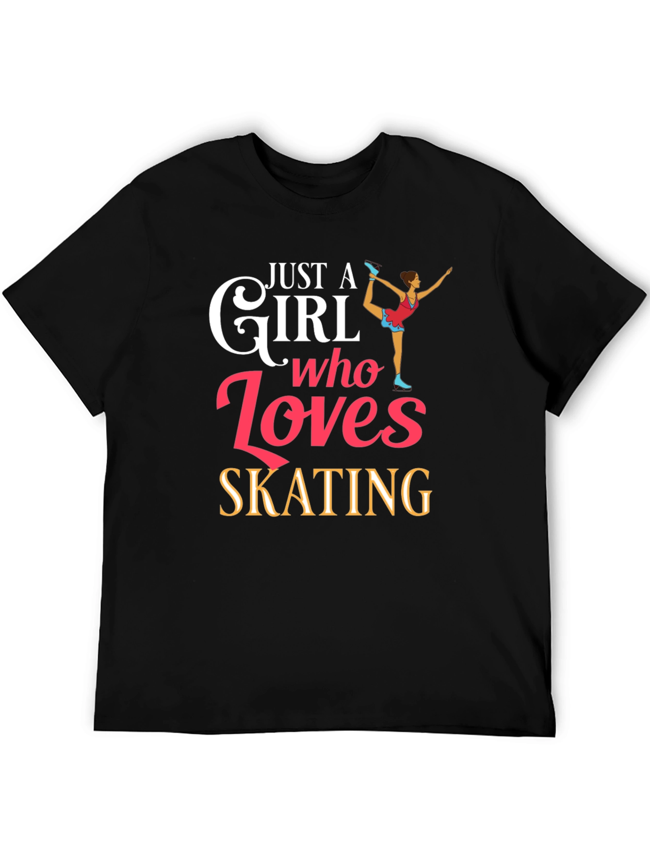 Just a Girl Who Loves Skating Black T-Shirt