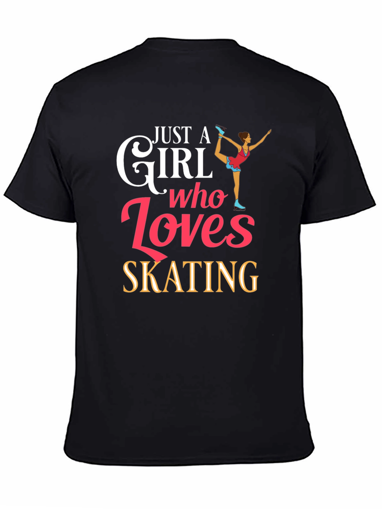 Just a Girl Who Loves Skating Black T-Shirt