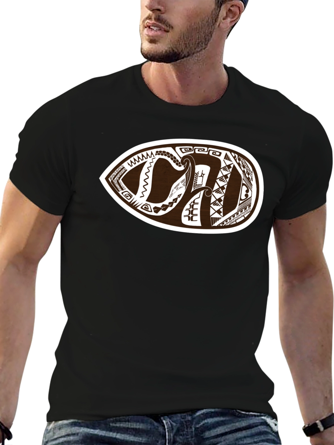 Tribal Tattoo Graphic Black T-Shirt