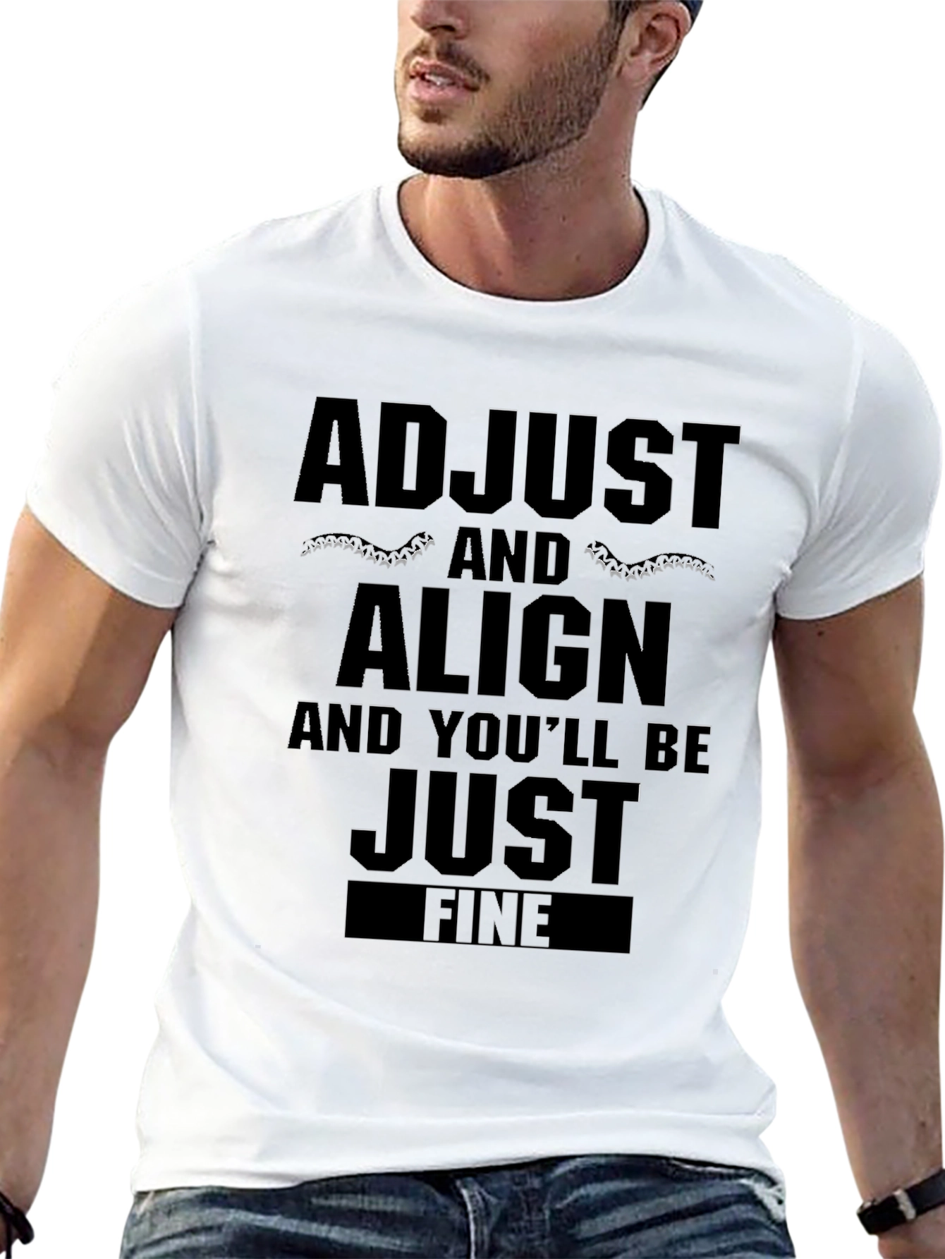 Adjust and Align Graphic T-Shirt - Chiropractic Funny Tee