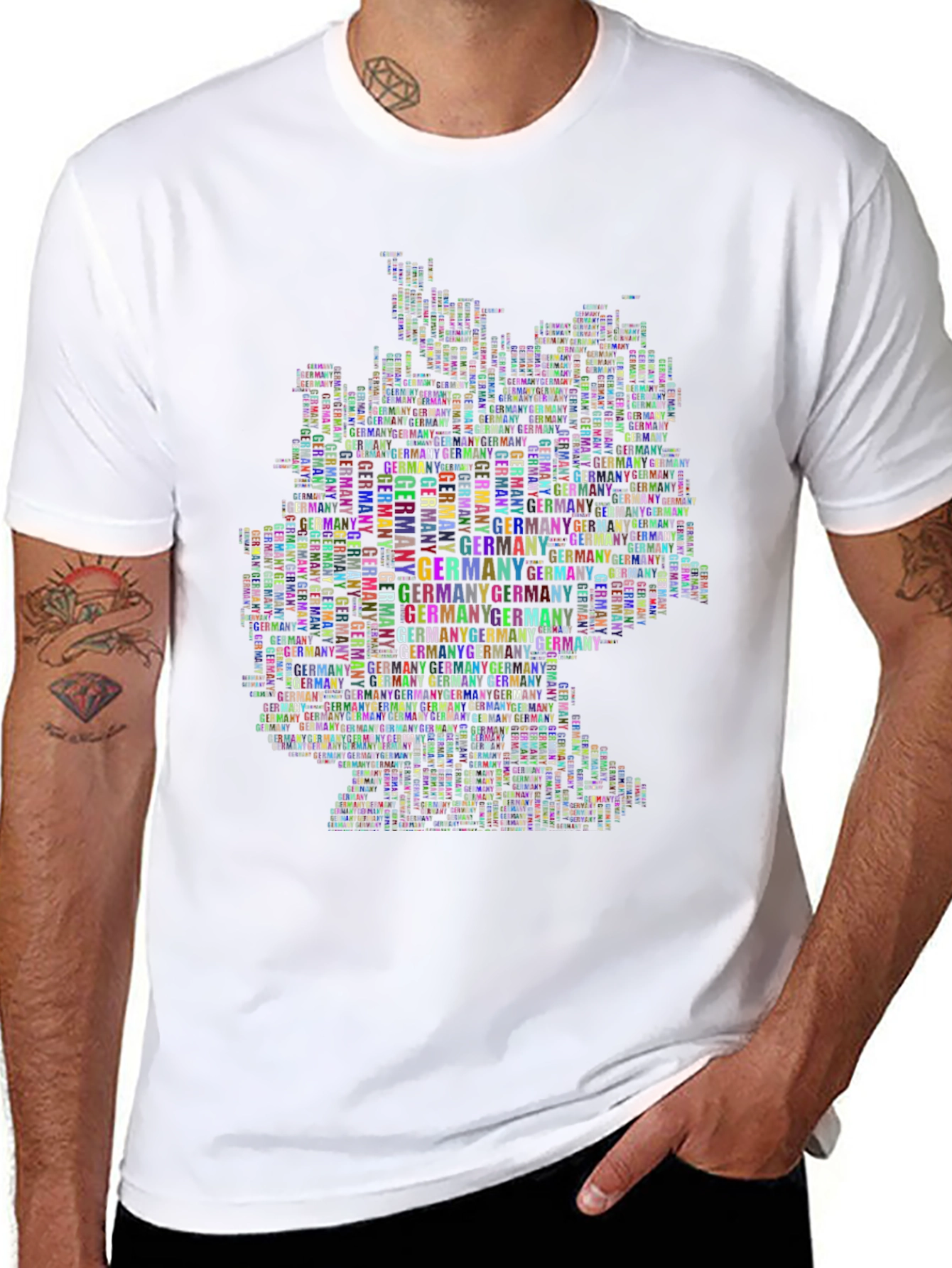 Germany Map Word Art T-Shirt