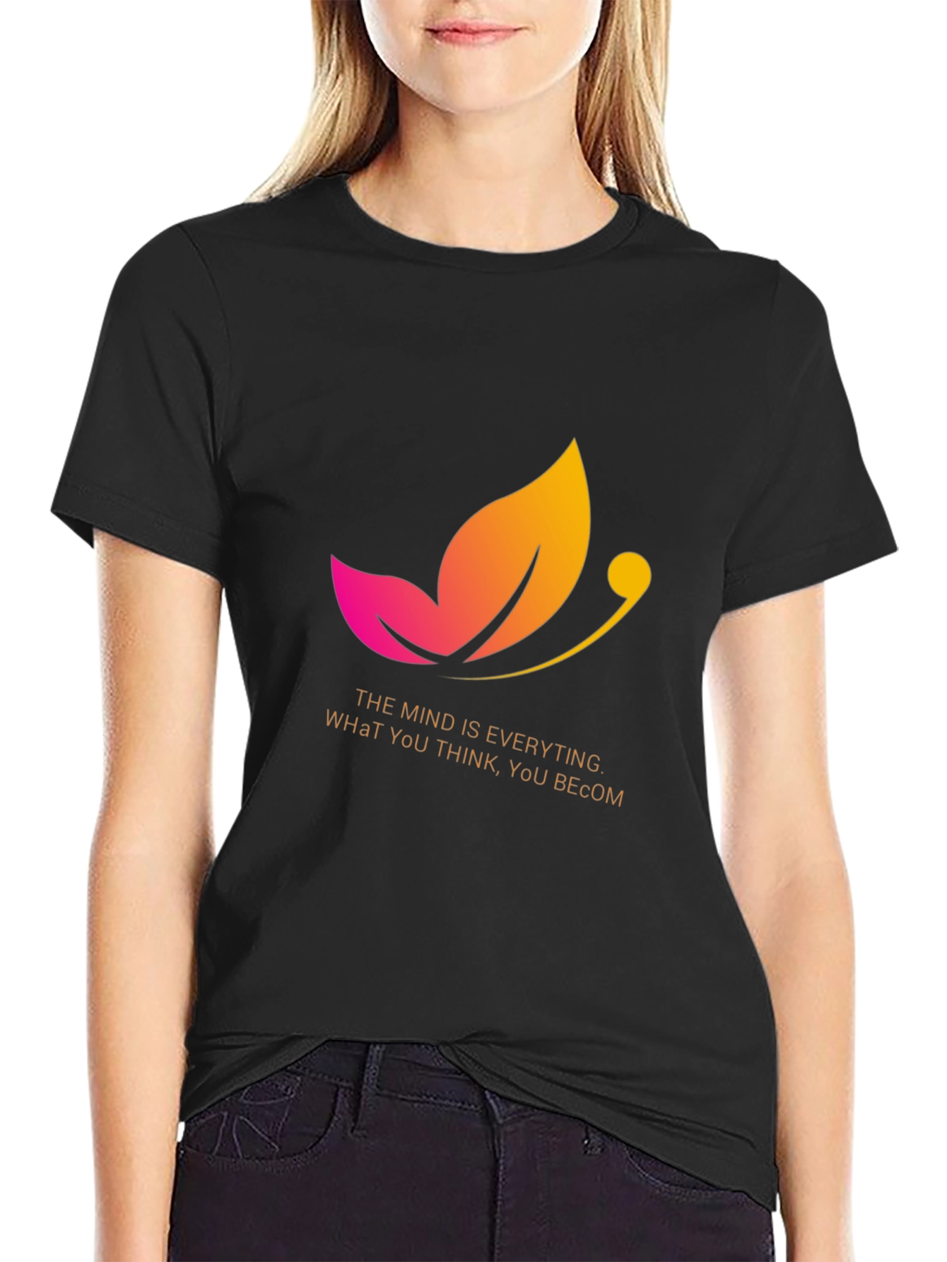 Mindset Graphic Tee: Inspirational Butterfly Design