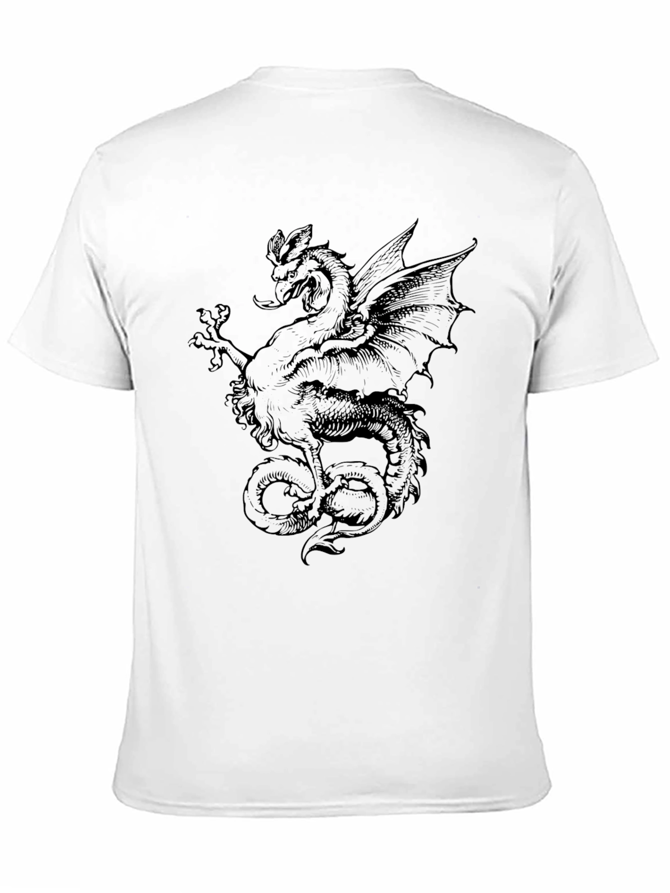 Dragon Graphic Tee - Black Crew Neck T-Shirt