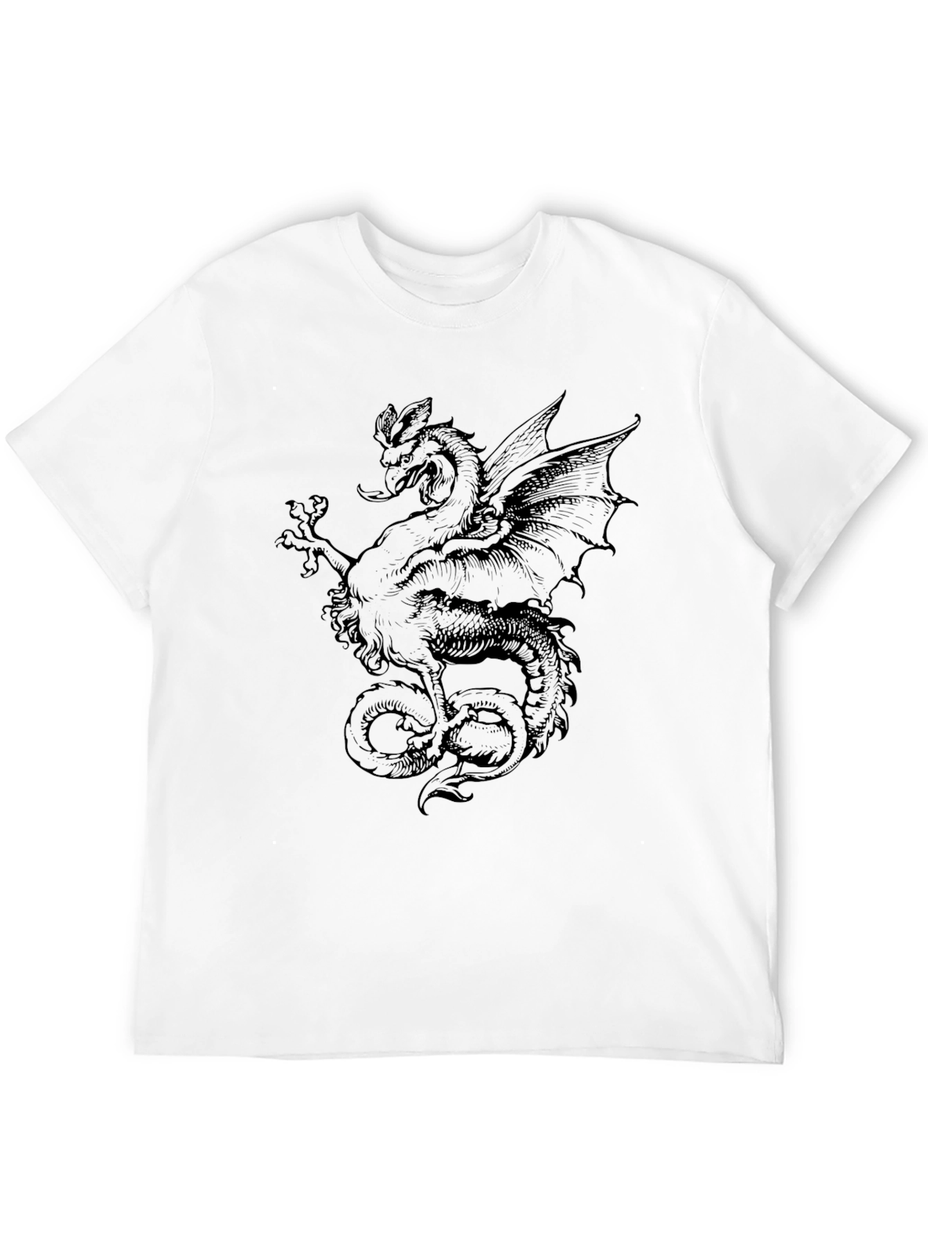Dragon Graphic Tee - Black Crew Neck T-Shirt