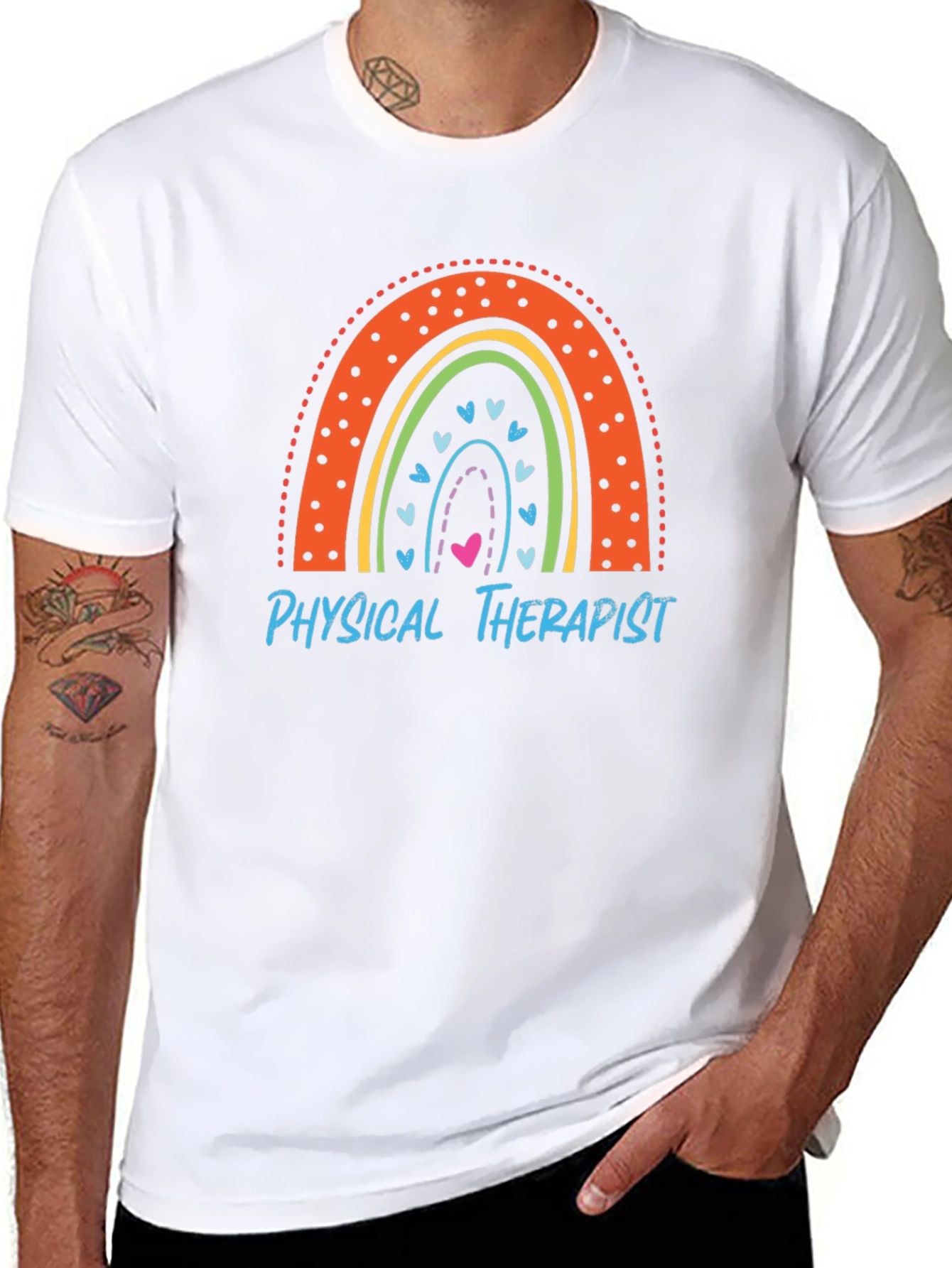 Physical Therapist Rainbow Graphic Tee
