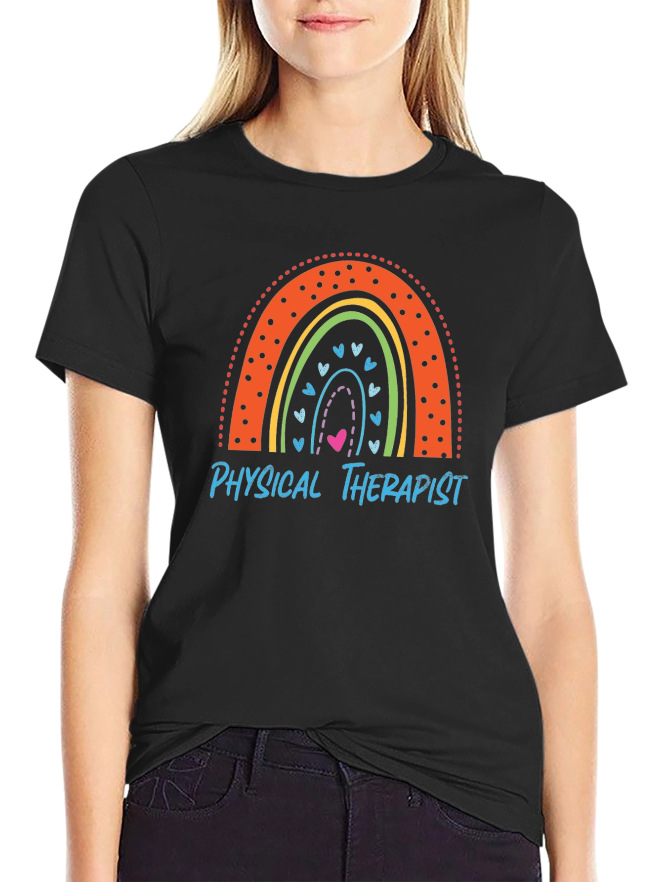Physical Therapist Rainbow Graphic Tee