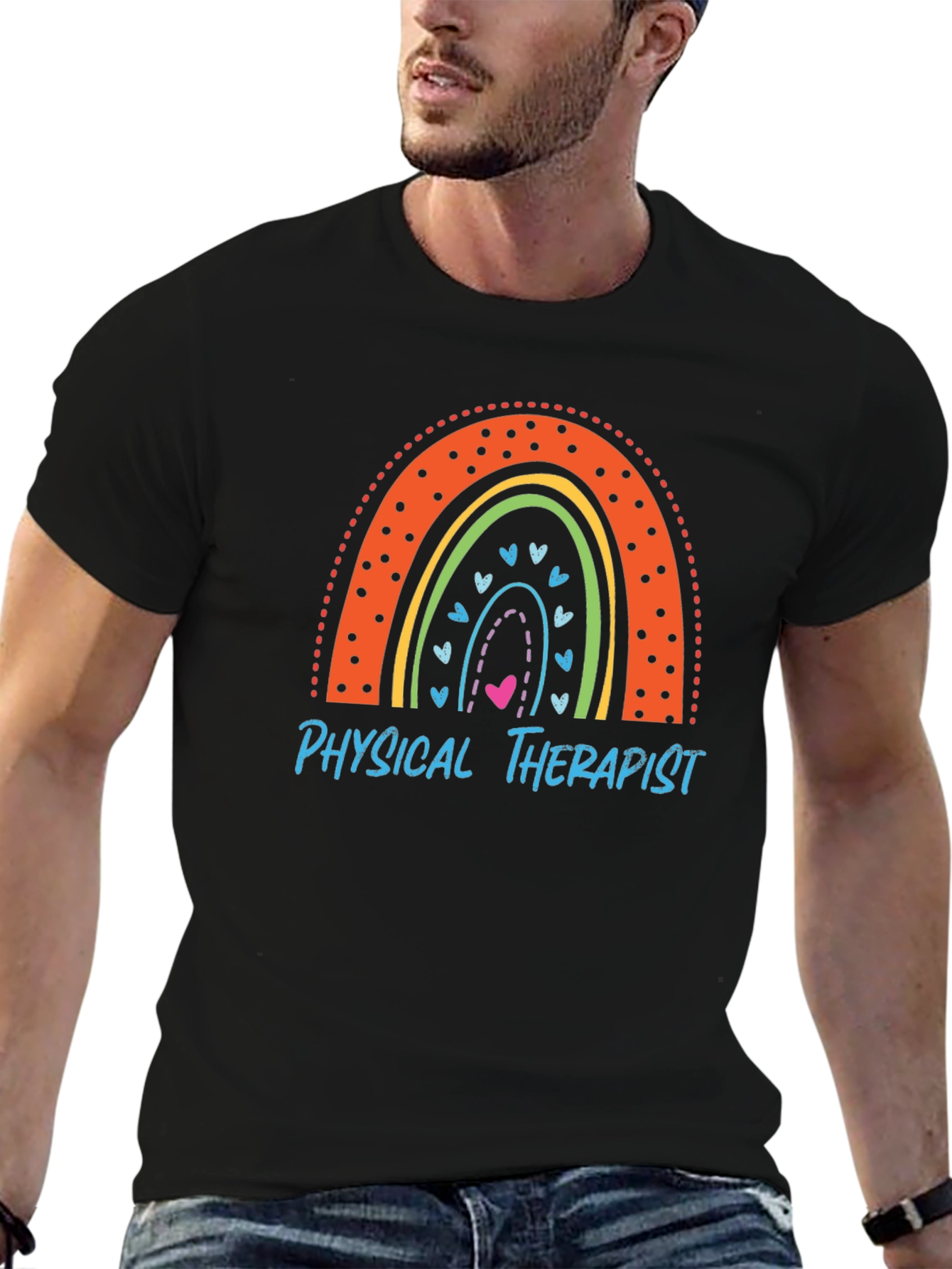 Physical Therapist Rainbow Graphic Tee