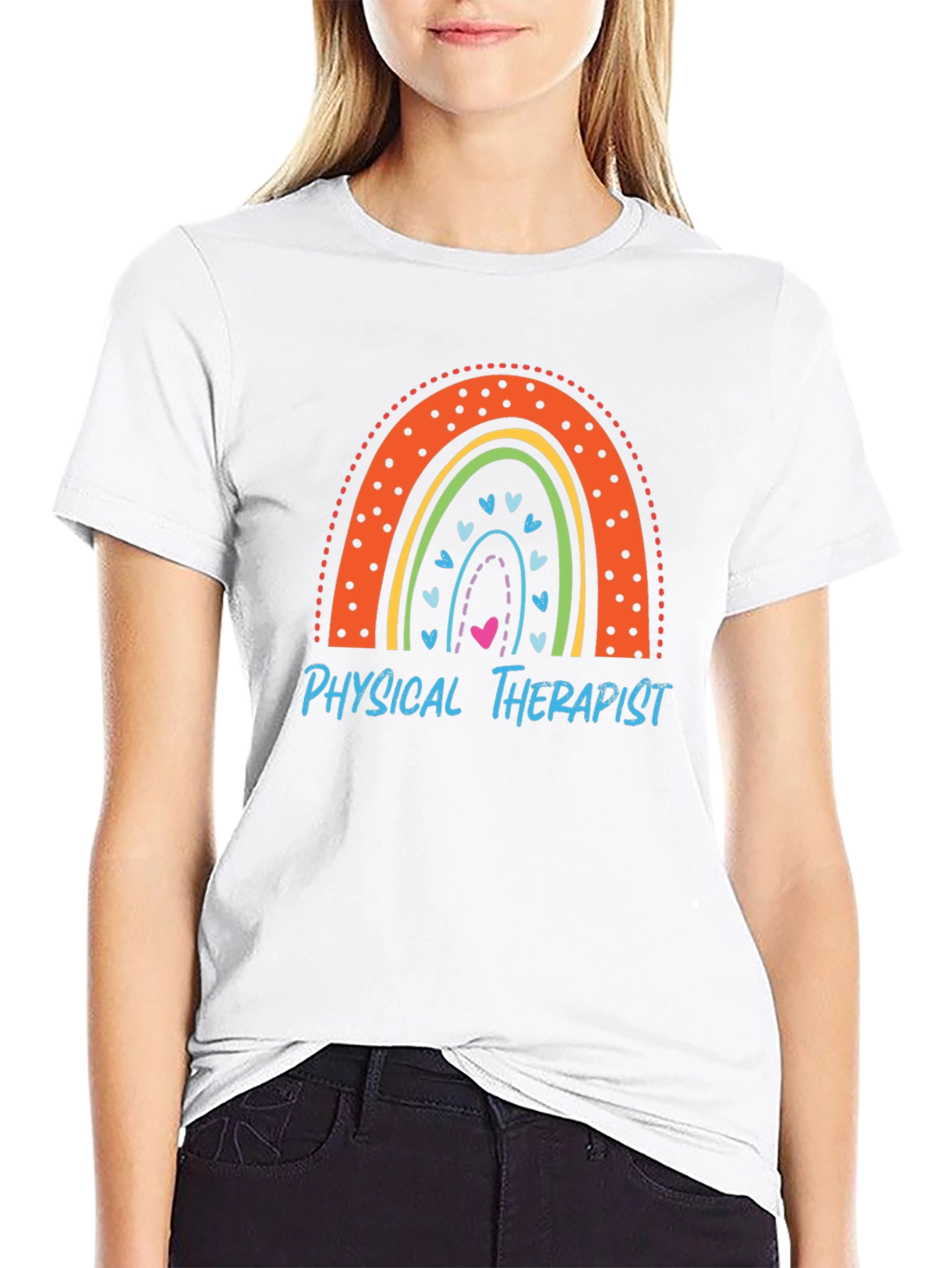 Physical Therapist Rainbow Graphic Tee