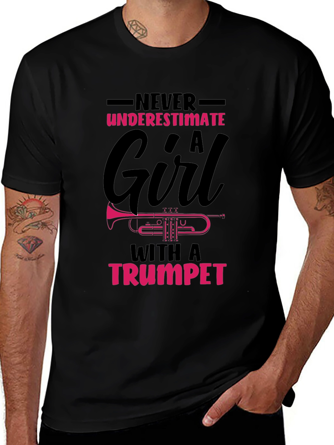 Never Underestimate A Girl With a Trumpet T-Shirt