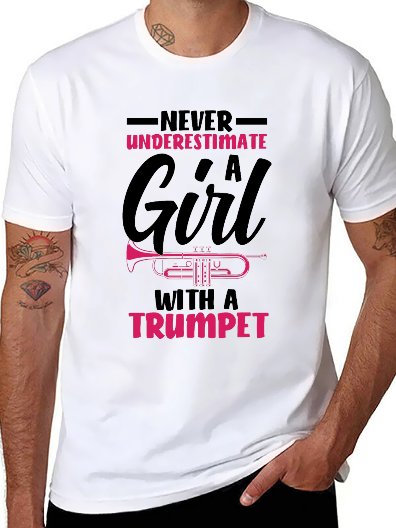 Never Underestimate A Girl With a Trumpet T-Shirt