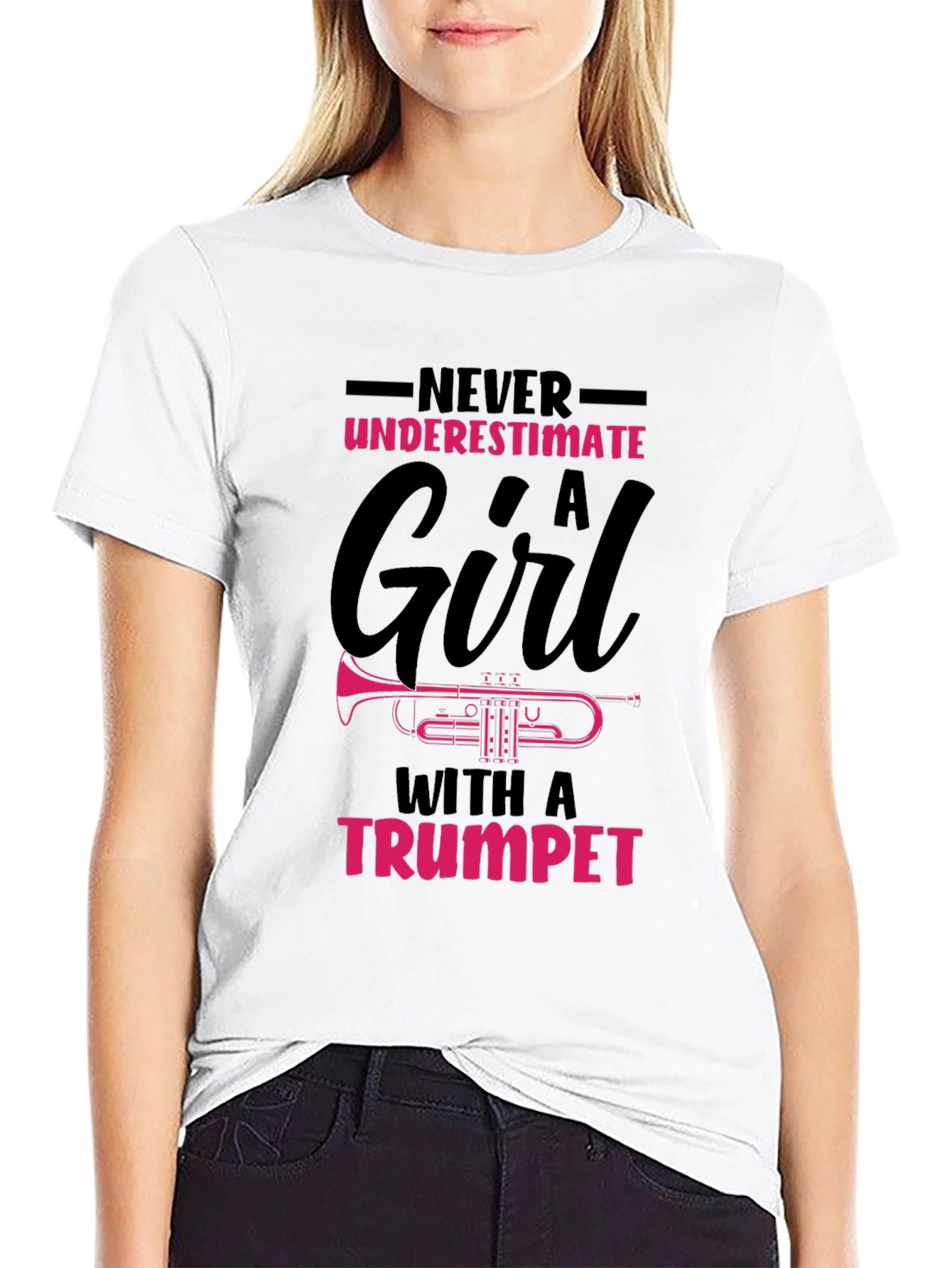 Never Underestimate A Girl With a Trumpet T-Shirt