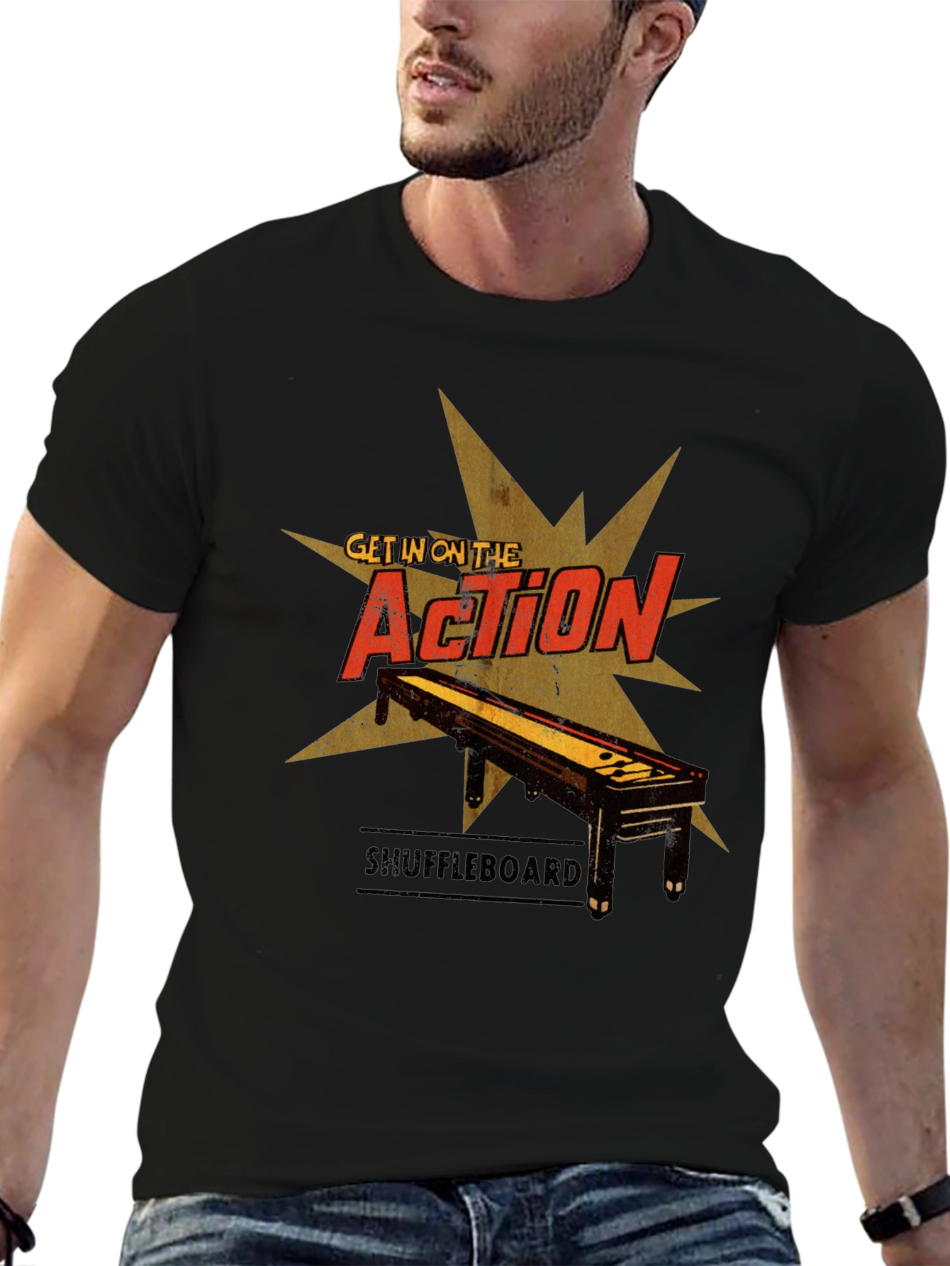 Shuffleboard Action Graphic T-Shirt