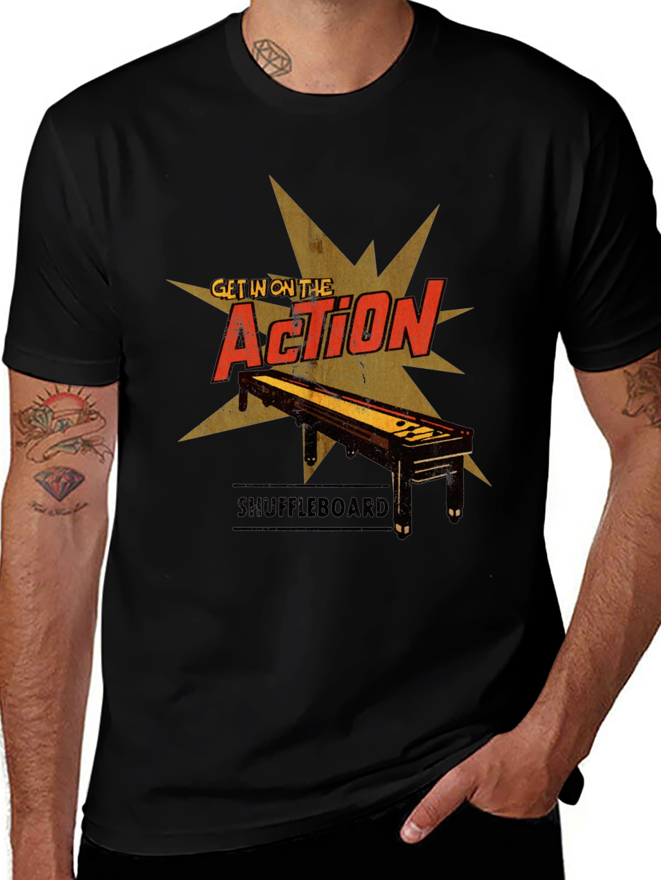 Shuffleboard Action Graphic T-Shirt
