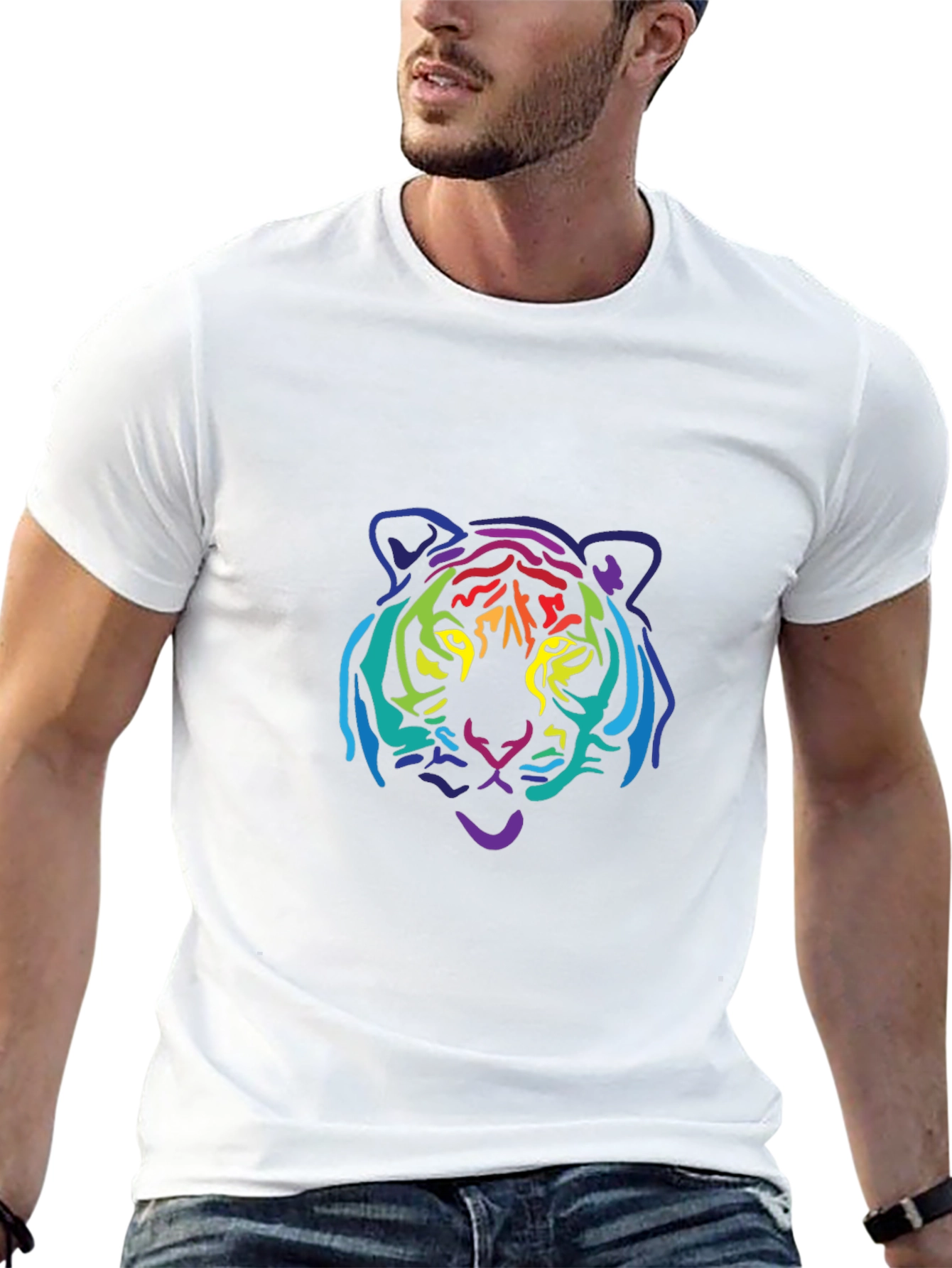 Rainbow Tiger Graphic Tee - Black