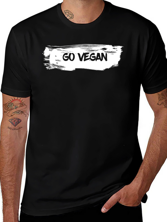 Go Vegan Graphic Tee - Black Cotton T-Shirt