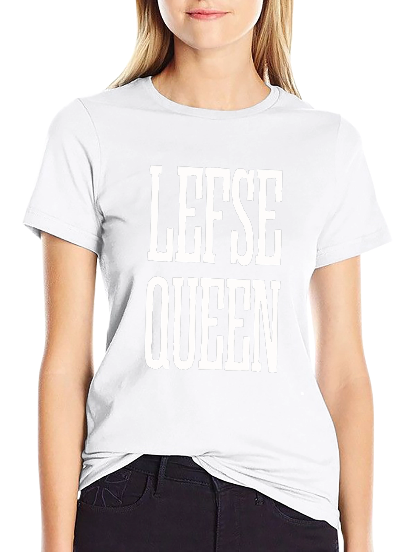 Lefse Queen Graphic T-Shirt - Black Cotton Tee