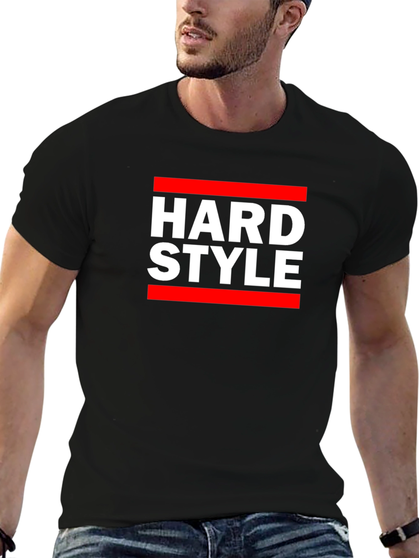 Hard Style Graphic Tee - Black Cotton T-Shirt