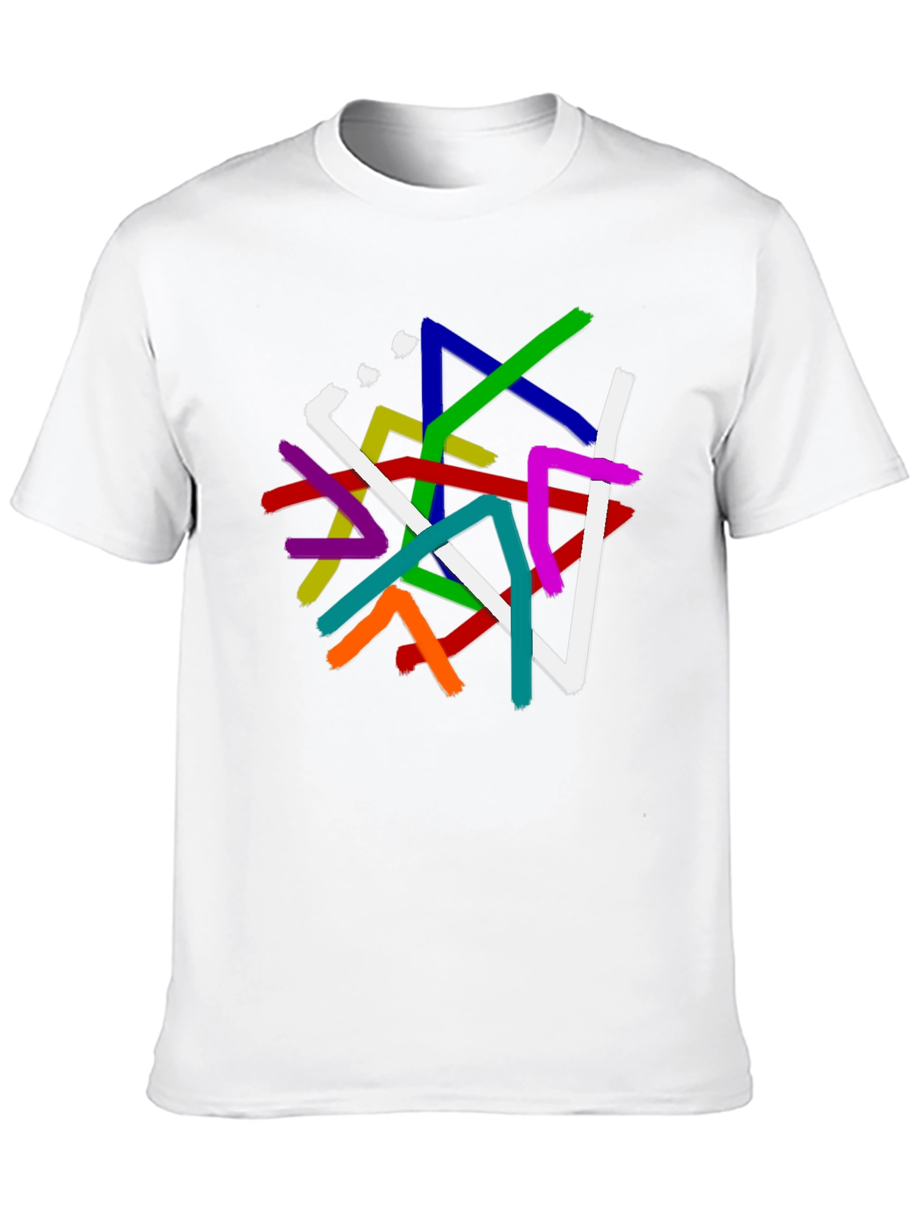 Abstract Line Art Graphic Print Black T-Shirt