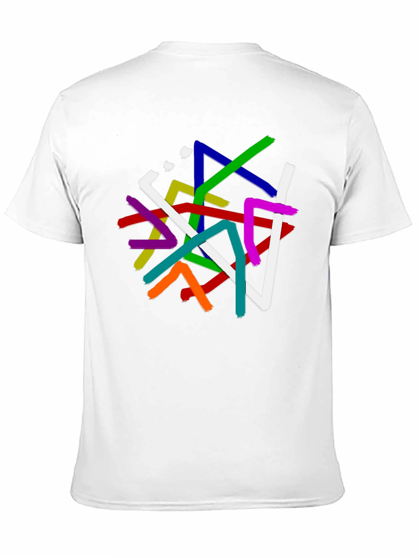 Abstract Line Art Graphic Print Black T-Shirt